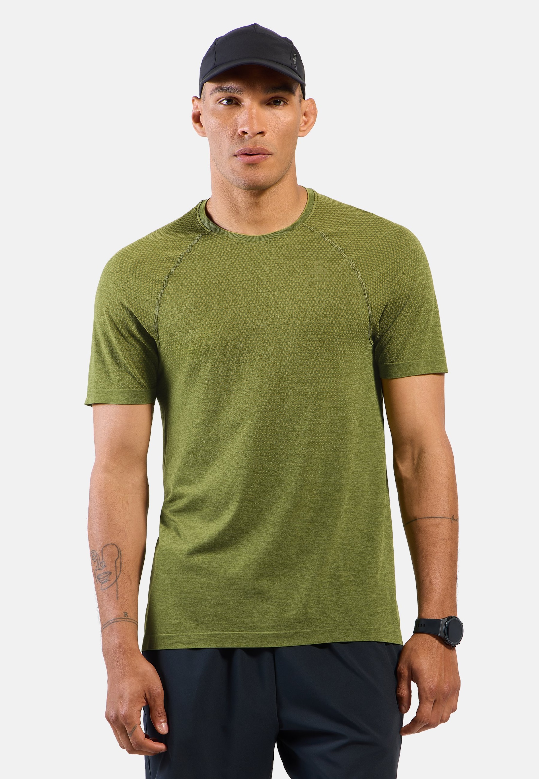 Odlo Essential Seamless Lauf-T-Shirt für Herren - Training, Running - grün, S