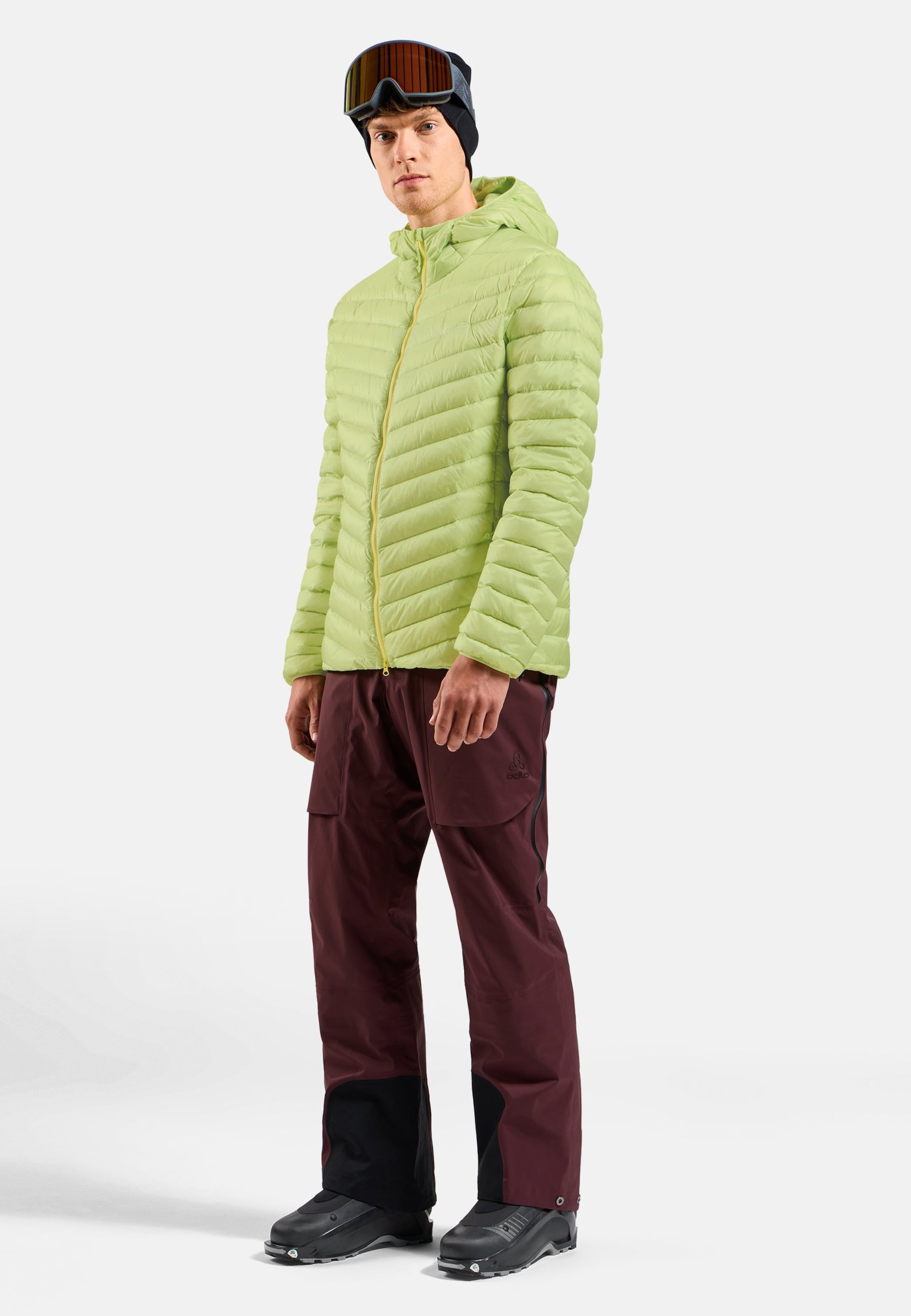 Odlo Veste à capuche compacte en duvet X-Alp pour homme, XL, vert