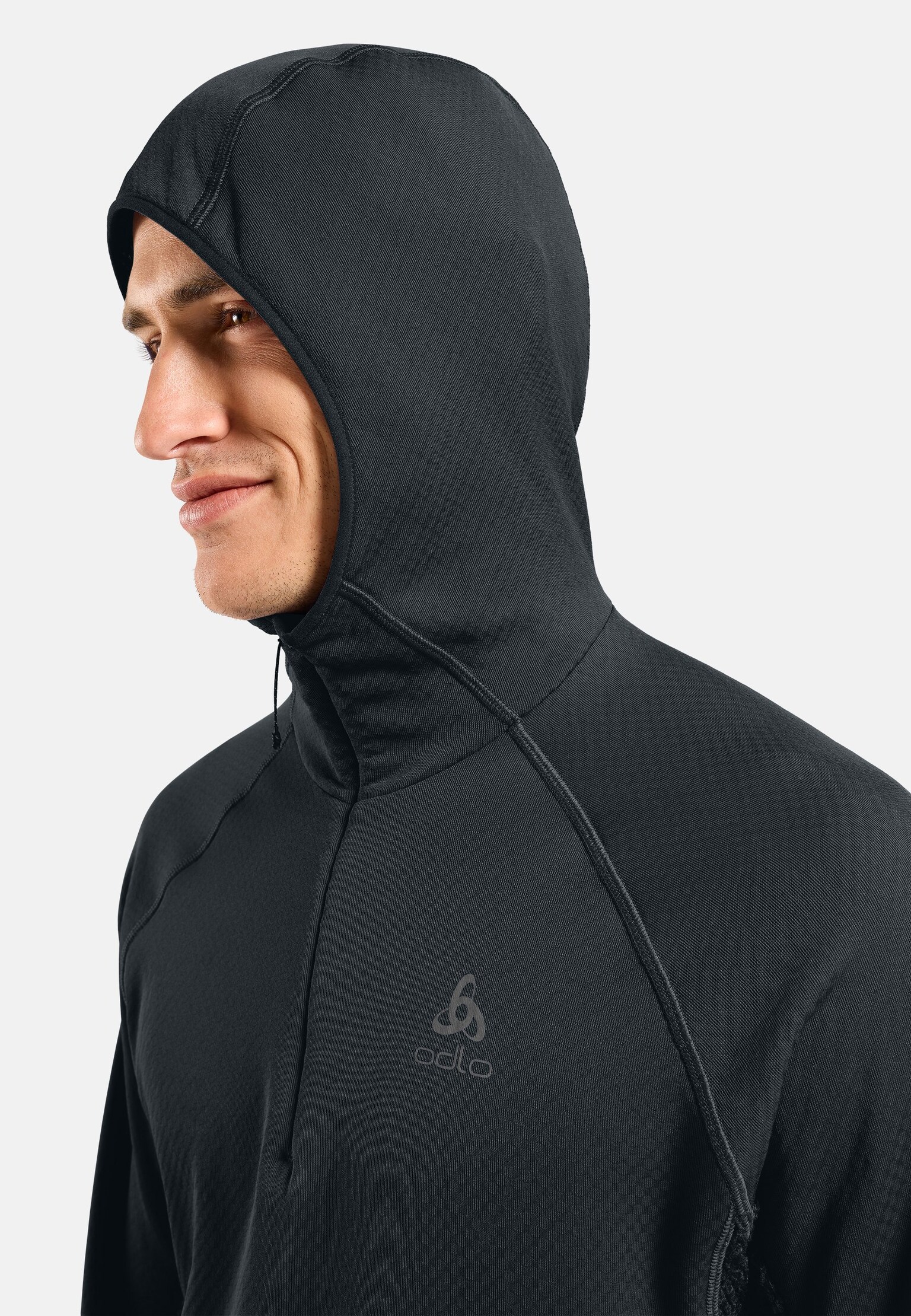 Mid layer da trail running X-Alp a mezza zip con cappuccio