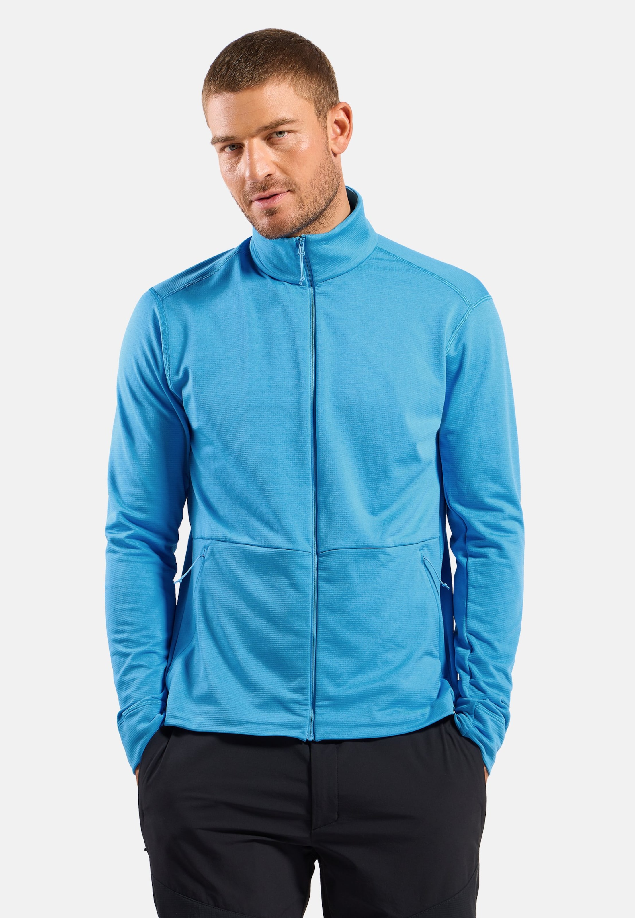 Odlo Grid Fleece Mid Layer Full-Zip für Herren - Wandern, Ski & Snow - blau, XXL
