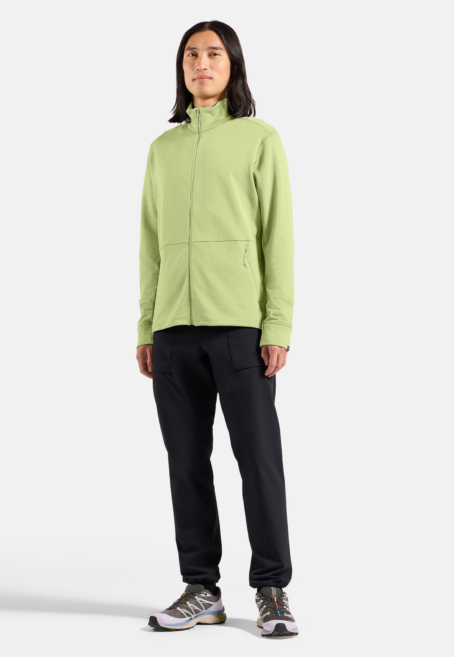 Mid layer multisport Essentials in pile con lavorazione a reticolo a zip intera