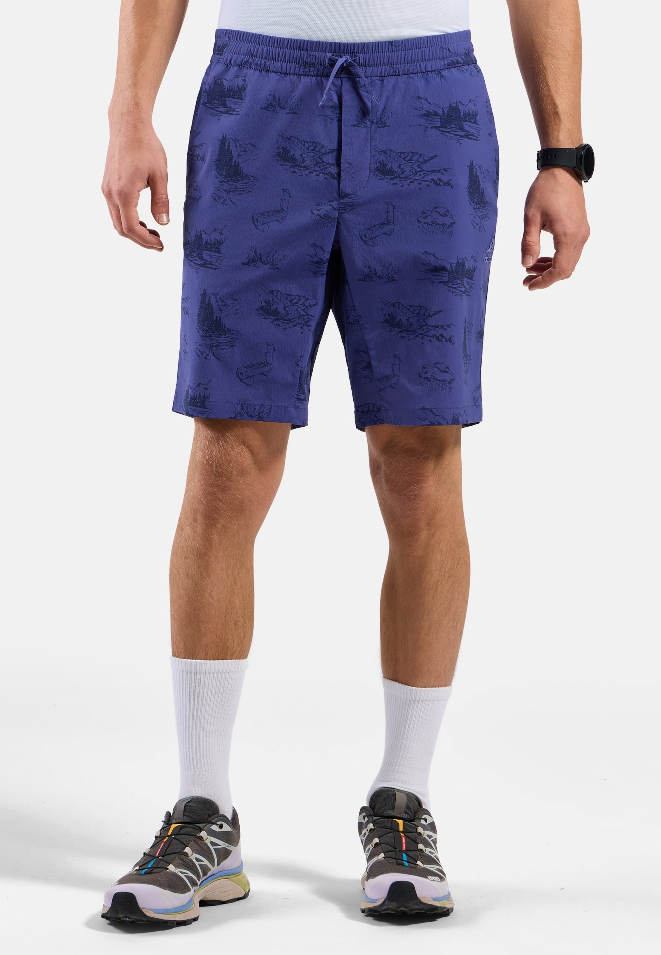 Odlo Essentials Wandershorts mit Print für Herren, 56, blau