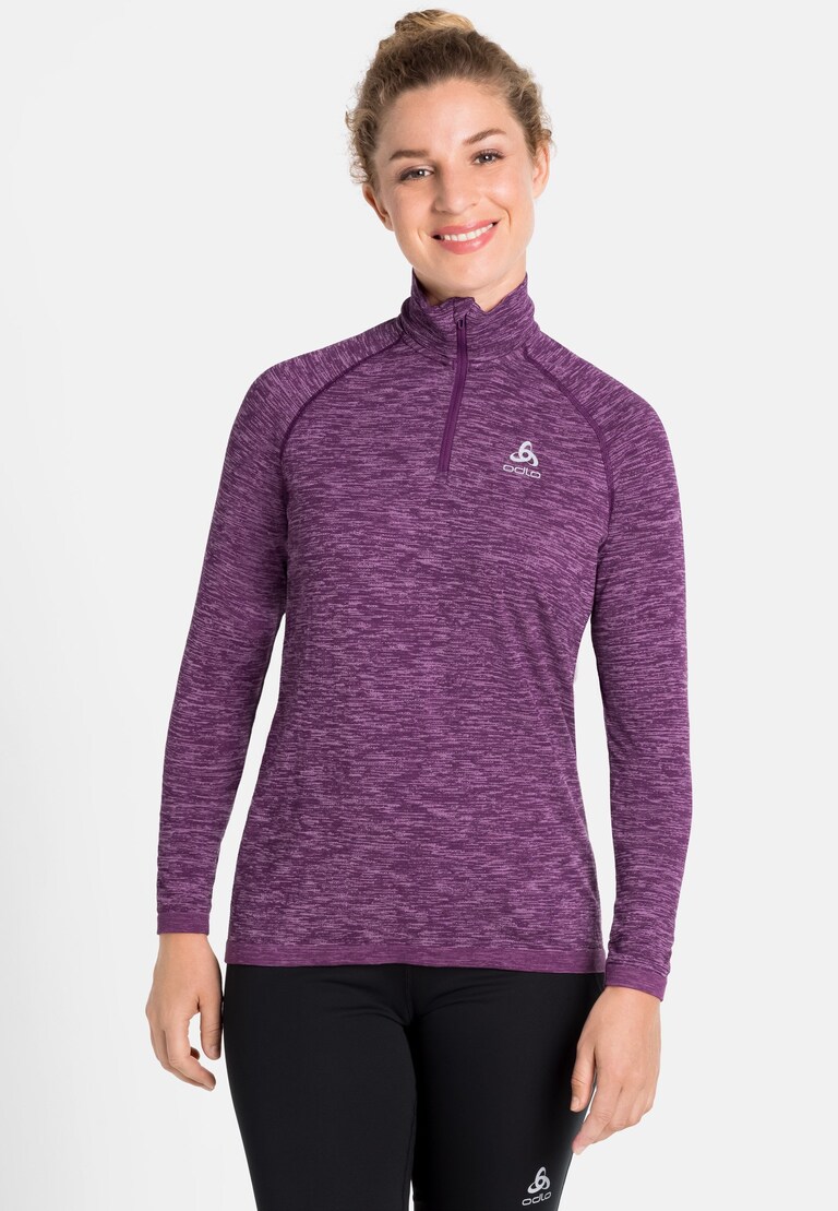 The women's Run Easy Yakwarm half-zip mid layer top
