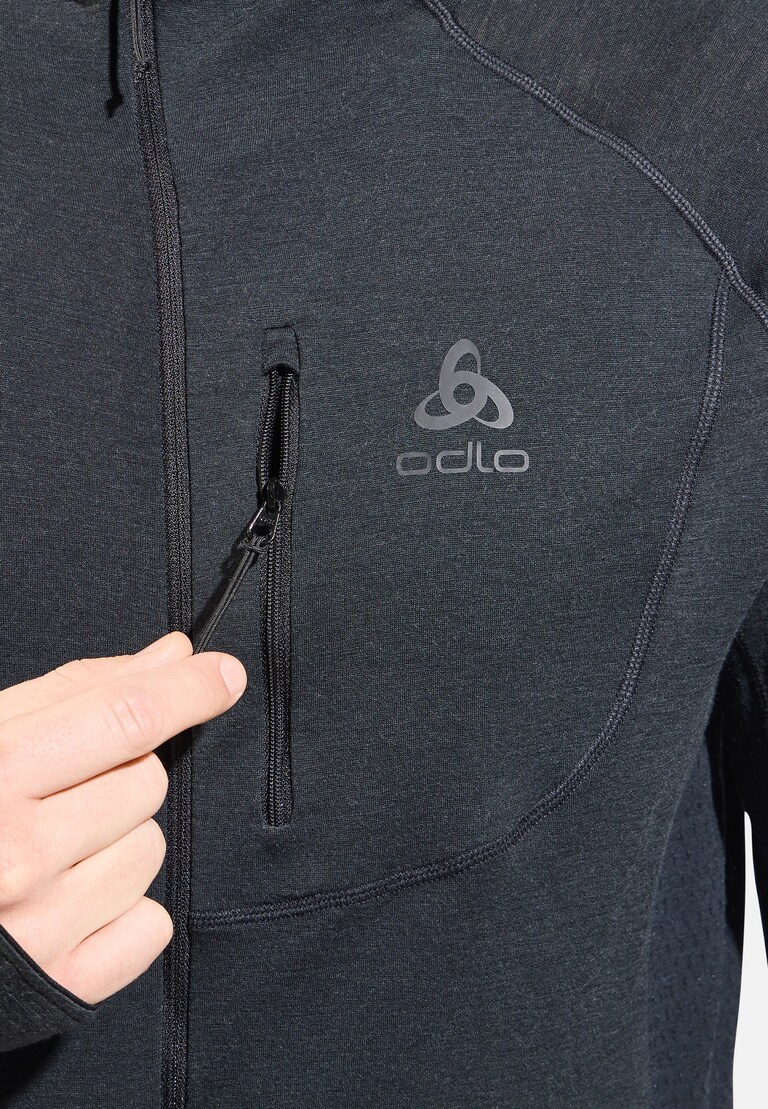 Mid layer micro Ascent Performance Wool 125 con cappuccio e zip