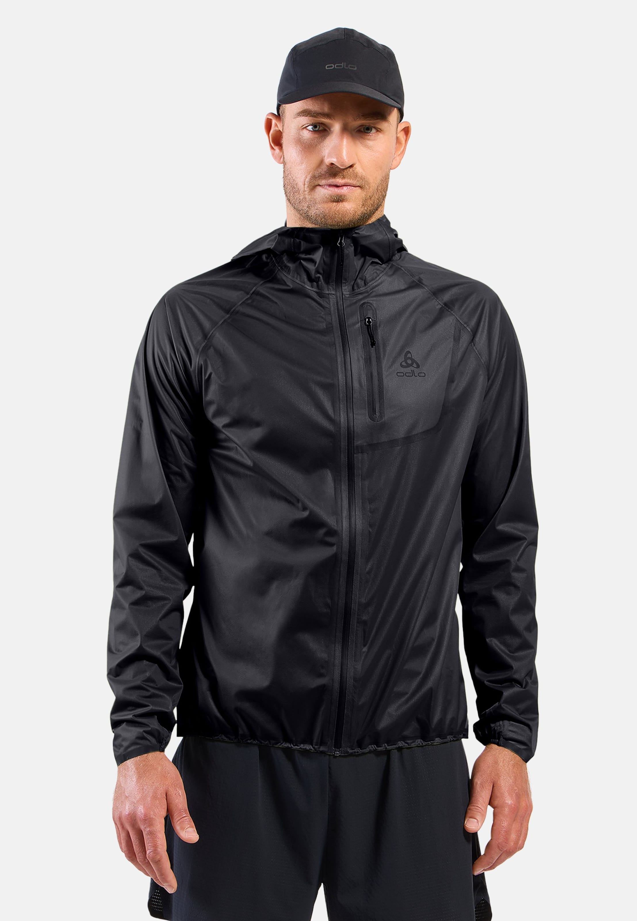 Odlo Zeroweight Dual Dry Waterproof Laufjacke für Herren - Trail Running, Running - schwarz, S