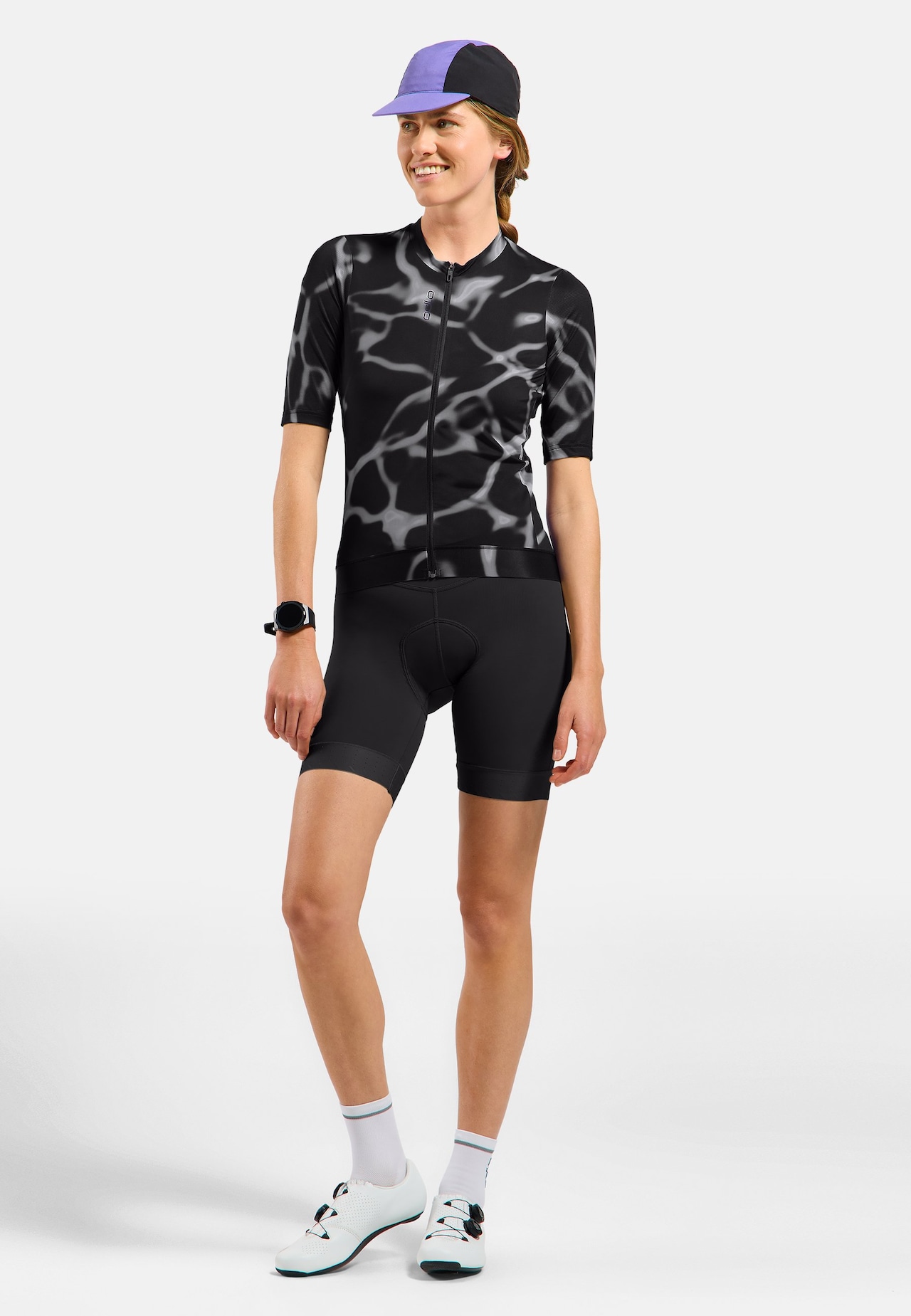 Zeroweight Pro Print Stand-Up Collar Cycling T-Shirt Full-Zip