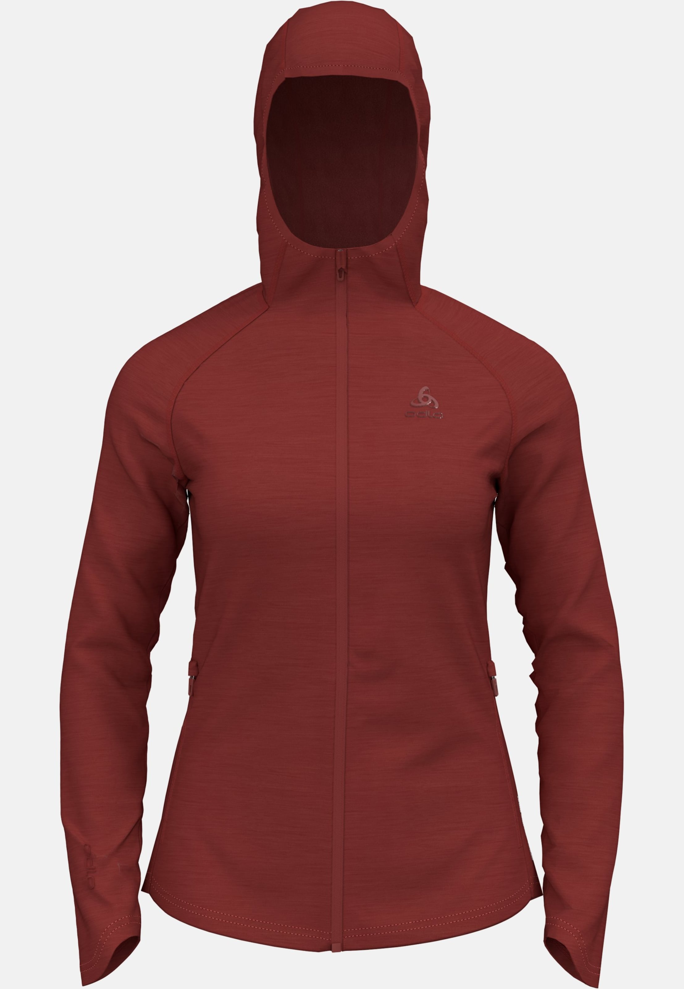 Odlo Ascent Performance Wool Warm Mid Layer mit Kapuze und Reissverschluss für Damen, XS, rot