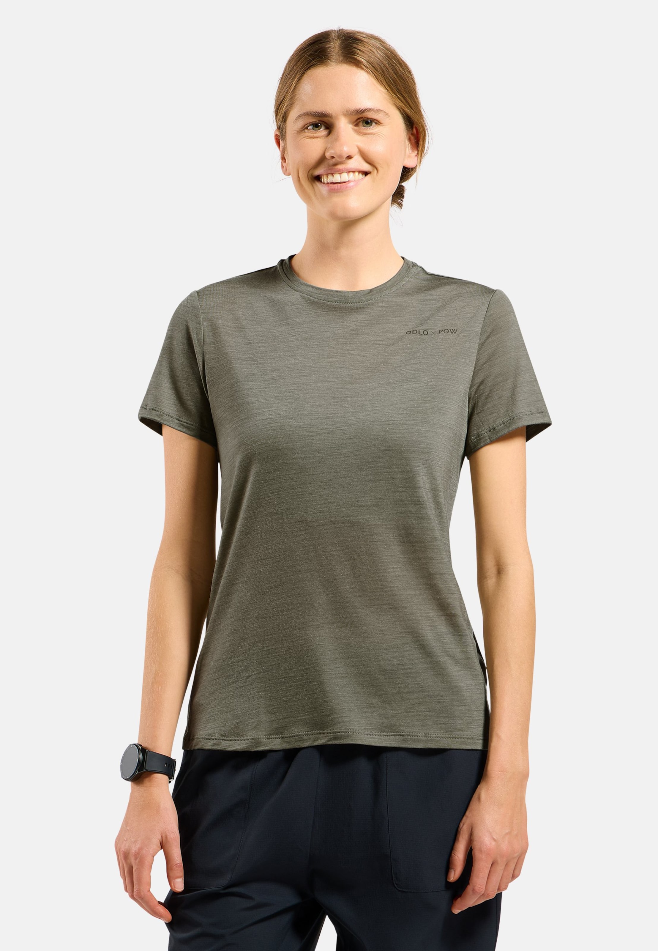 Odlo Odlo X Pow Merino Tencel T-Shirt für Damen - Wandern, Casual Comfort - grün, M