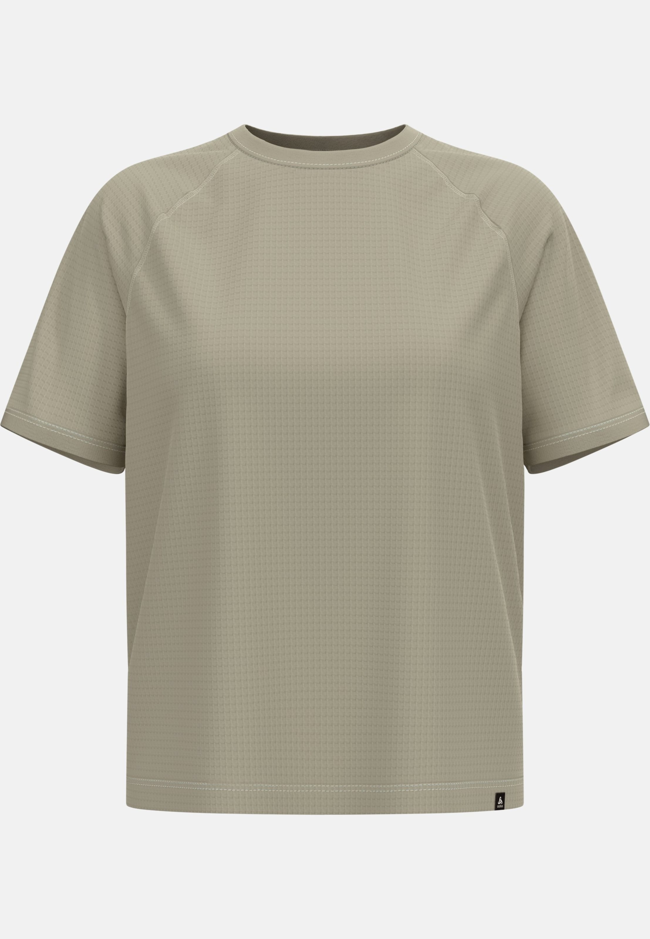 Odlo Ascent Crop-T-Shirt aus Merinomix mit Waffelstruktur für Damen, L, beige
