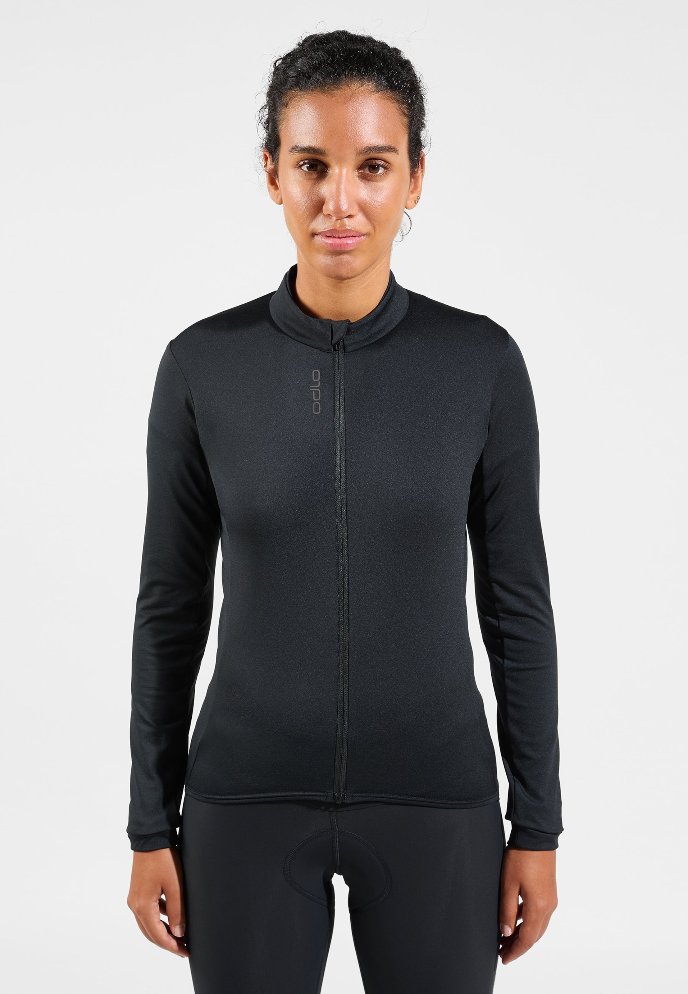 Odlo Zeroweight Ceramiwarm Mid-Layer-Radtrikot für Damen, L, schwarz