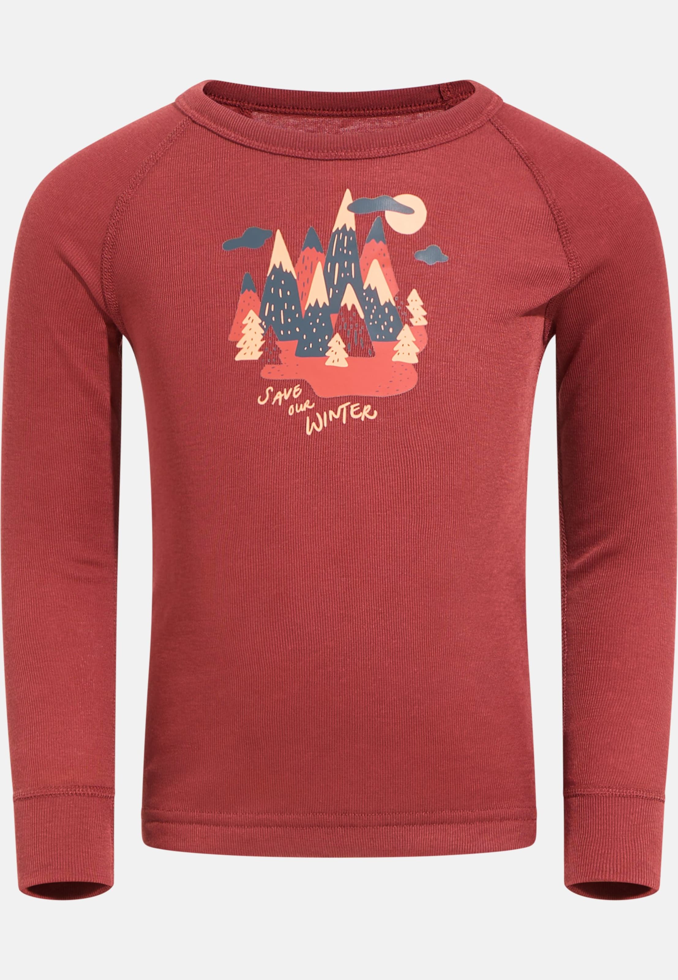 Odlo Active Warm Base Layer mit „Save our winter!“-Grafik für Kinder, 92,