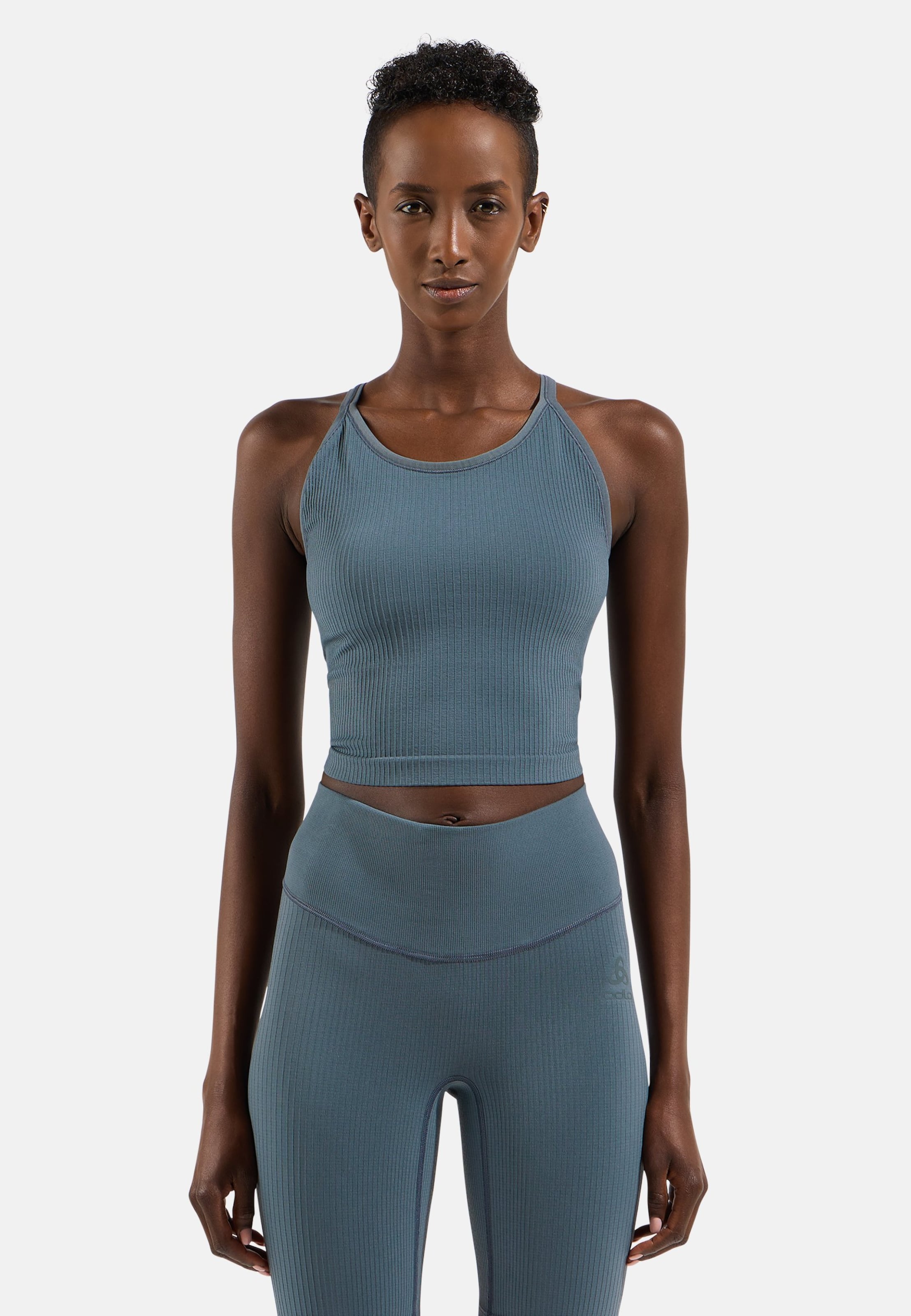 Odlo Active 365 2-In-1 Seamless Lauf-Crop-Tank für Damen - Training, Running - grün, L