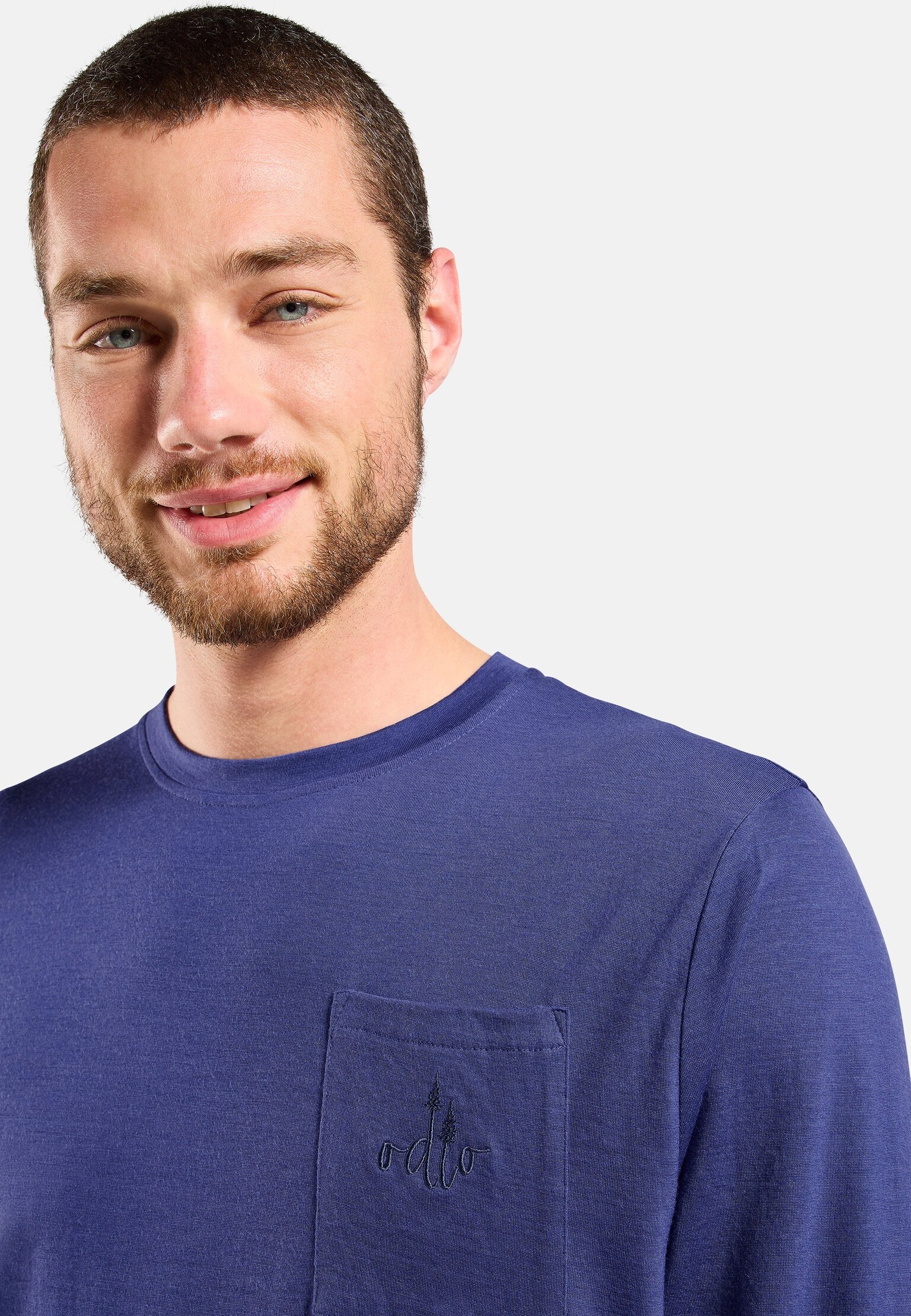 T-shirt a maniche lunghe con taschino Ascent merino 200
