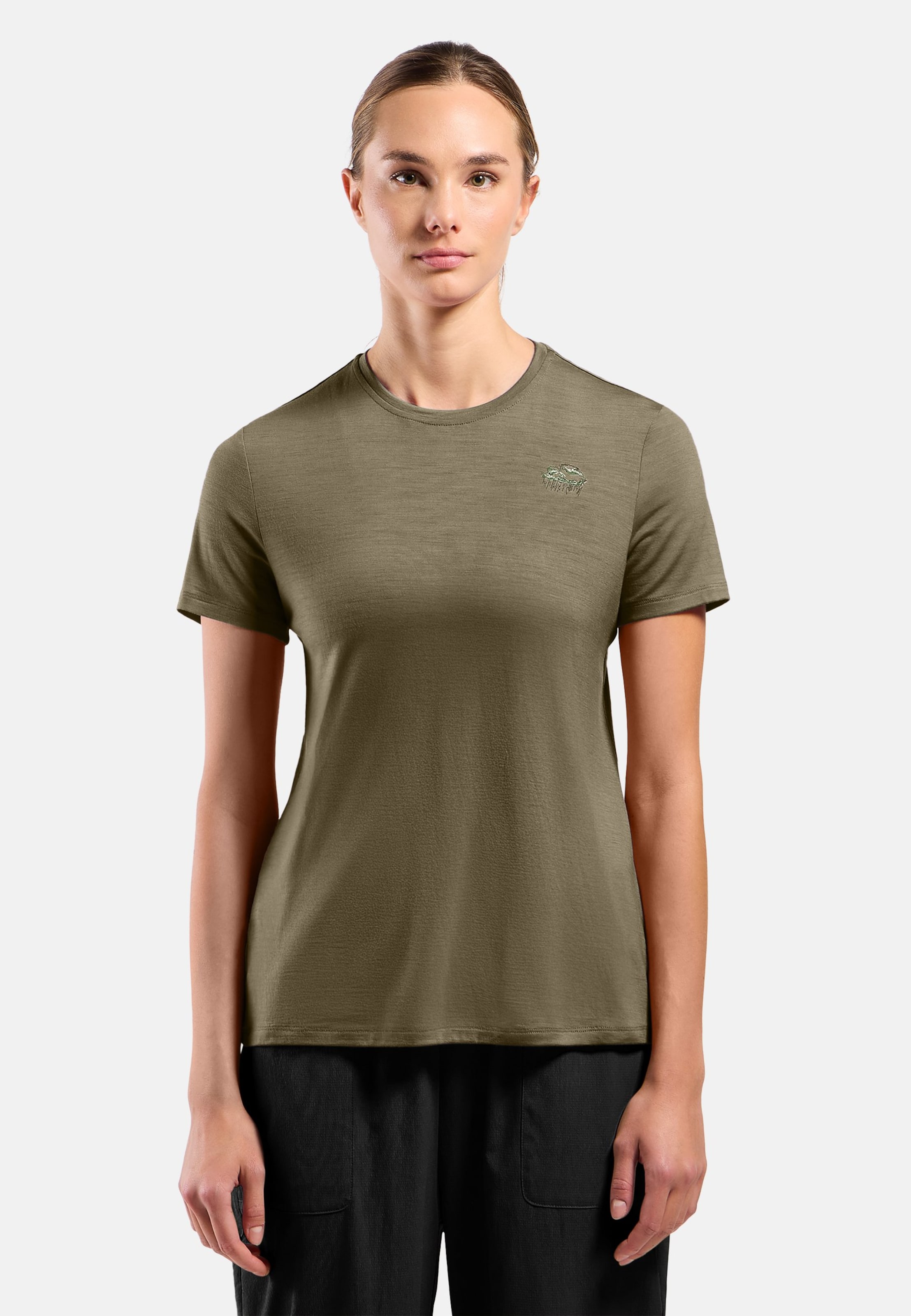 Odlo Raincloud Merino 160 T-Shirt für Damen - Wandern, Casual Comfort - grün, S