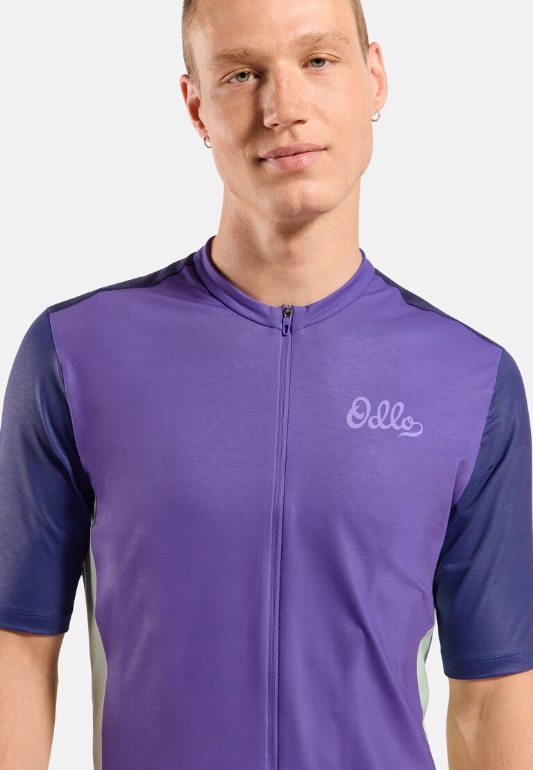 The Essentials heritage print full-zip cycling jersey