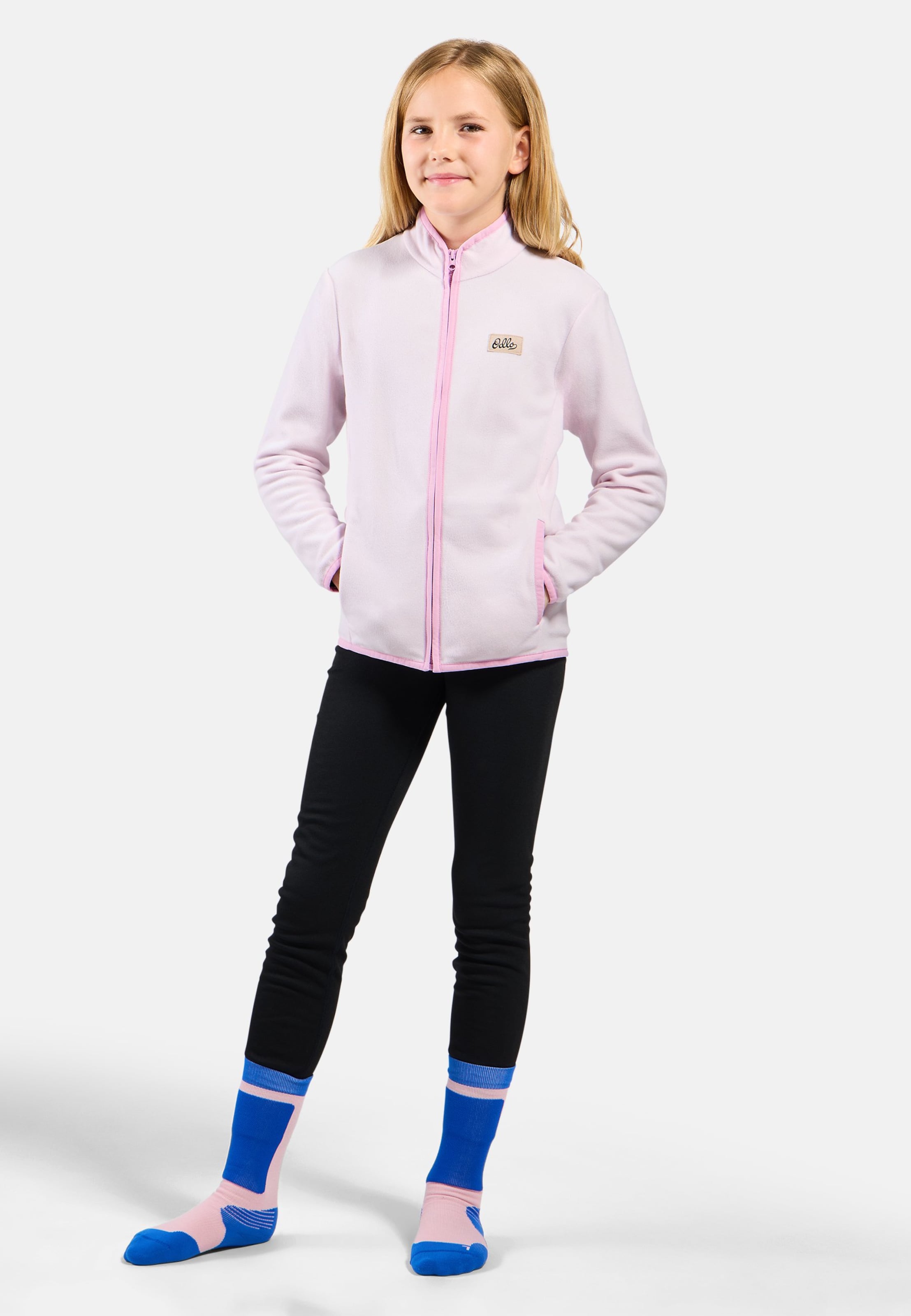 Odlo Classic Fleece Mid Layer Full-Zip für Kinder - Wandern, Ski & Snow - pink, 128
