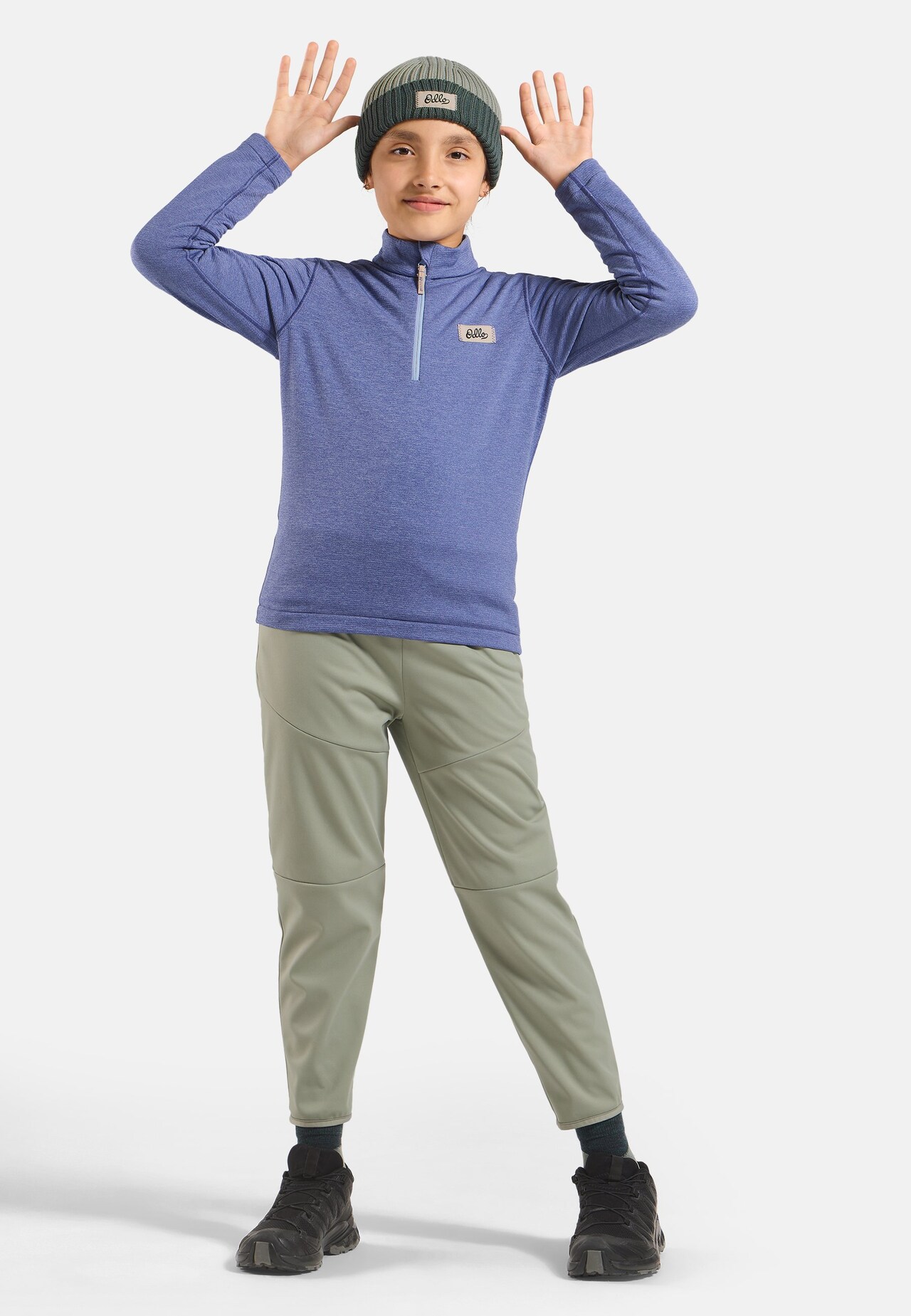 Felpa Grid Fleece Kids a mezza zip