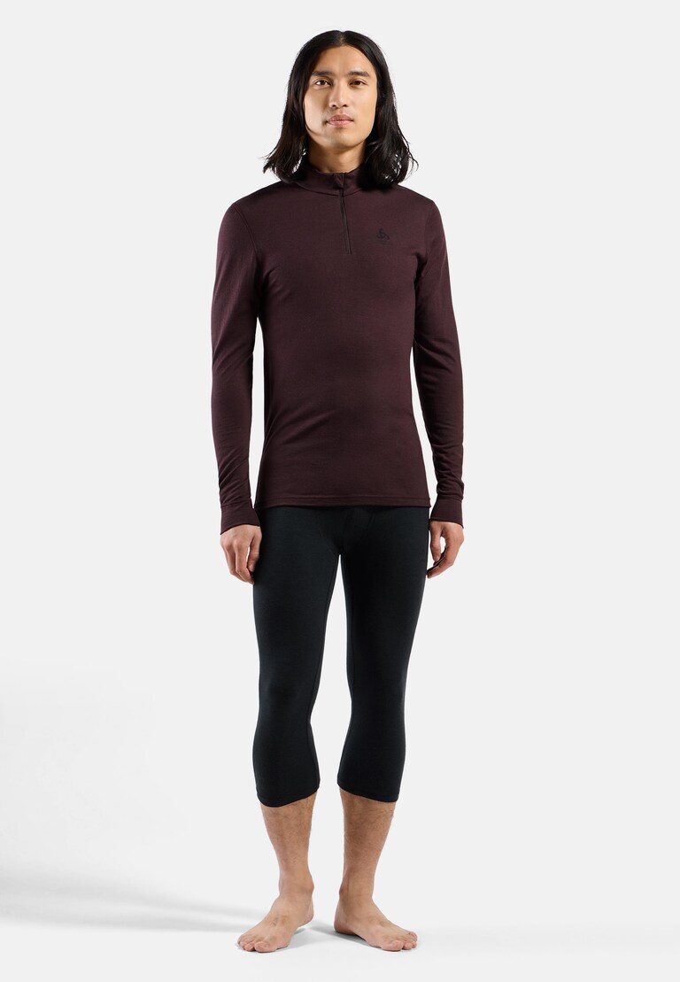Sous-vêtement technique à manches longues et demi-zip en laine mérinos 200 Natural