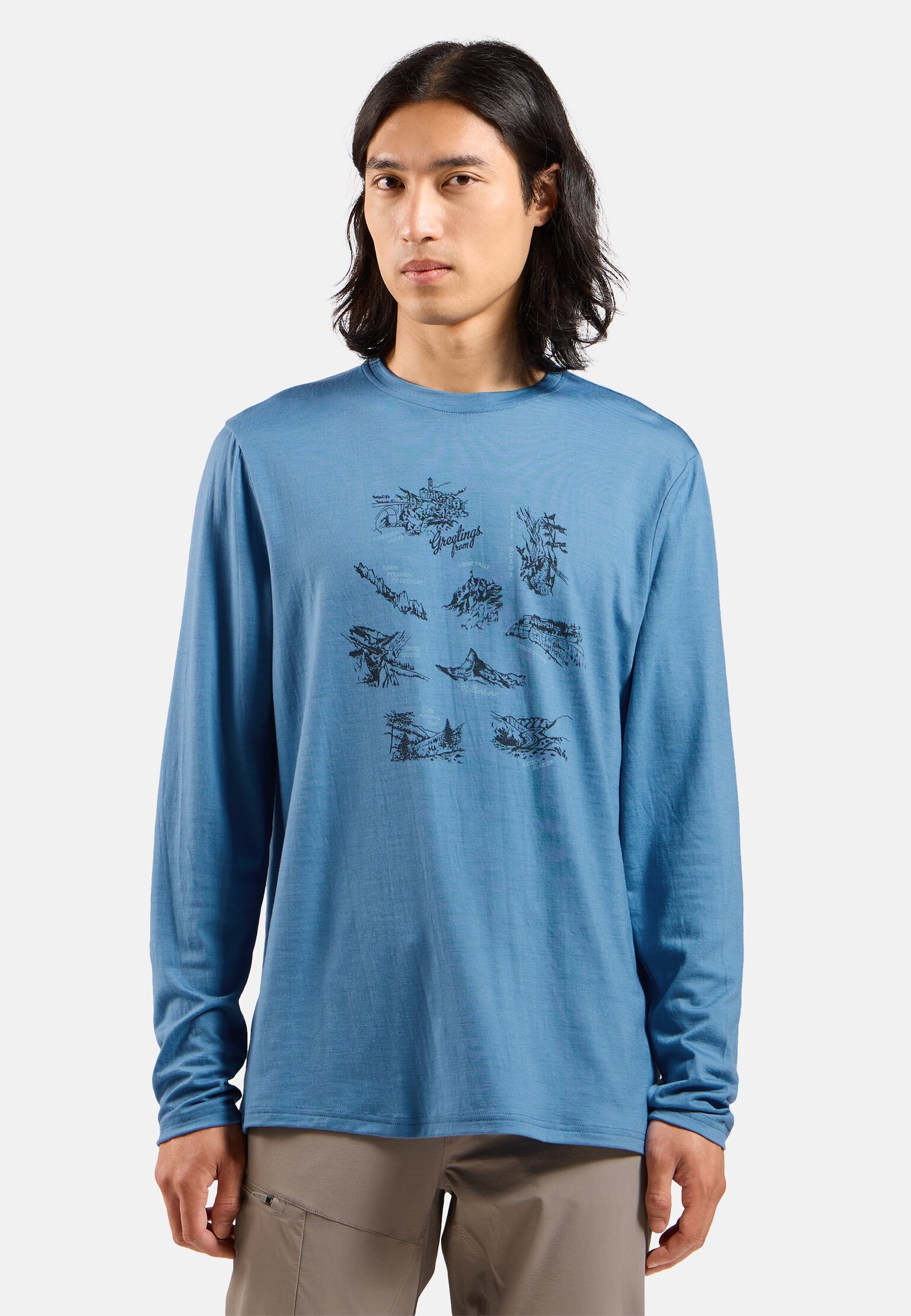 Merino 200 Tourist Long-Sleeve T-Shirt in provincial blue | High