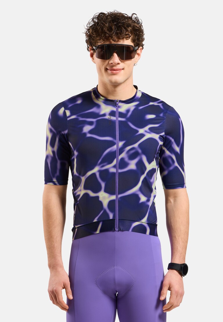 The Zeroweight Pro Chill-Tec full-zip print cycling jersey