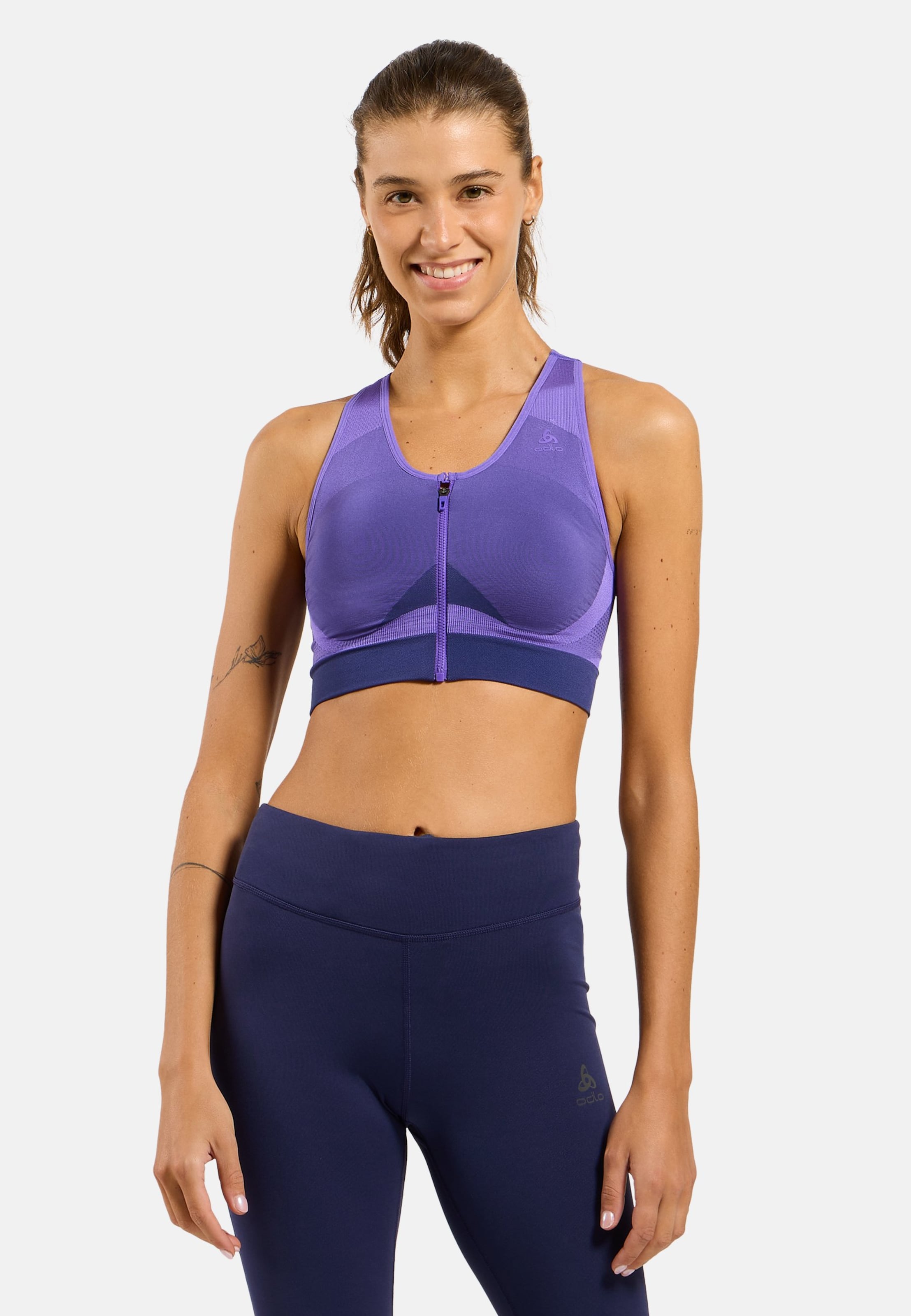 Odlo Seamless Sport-BH mit Reissverschluss und starkem Halt für Damen, S, blau