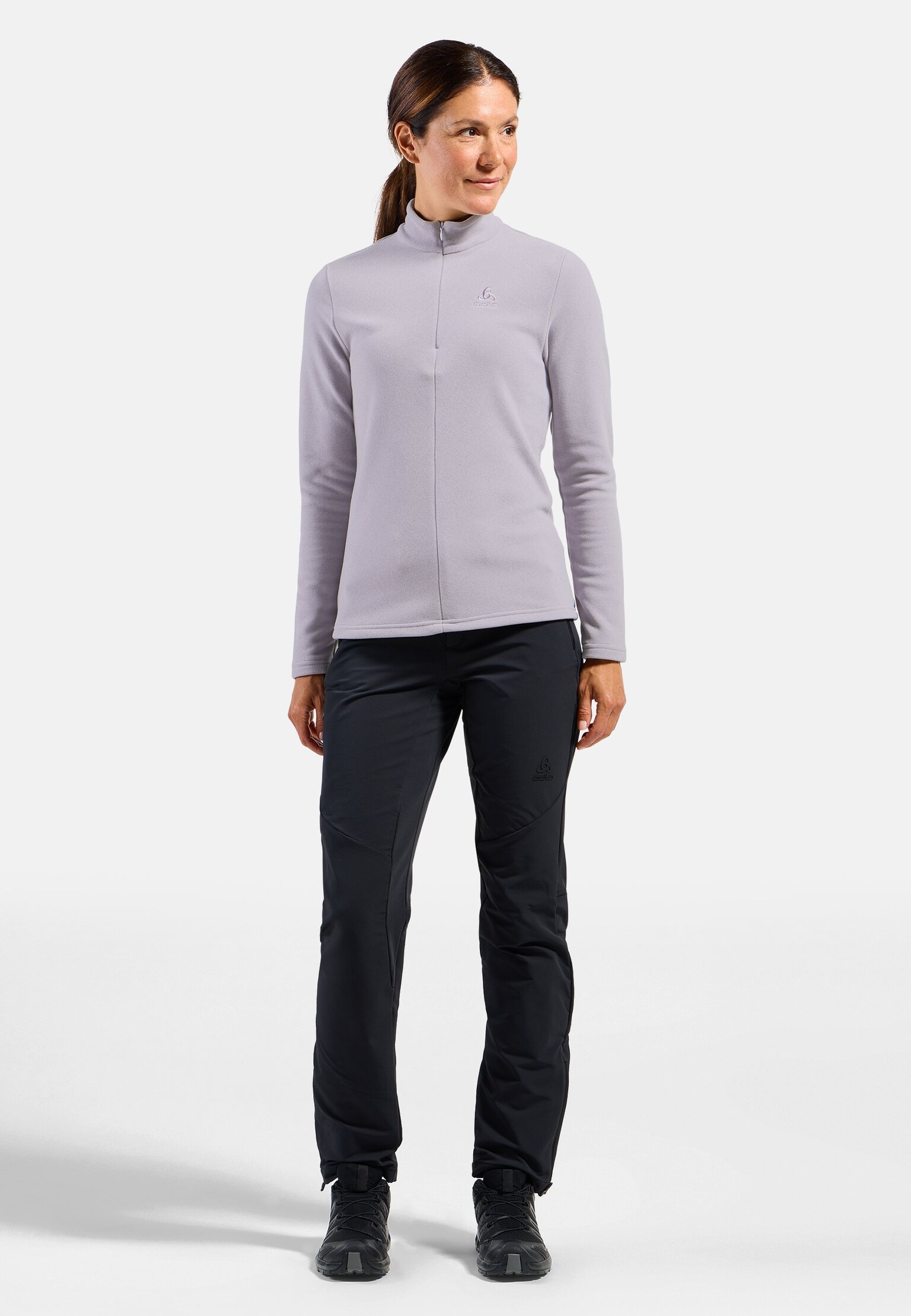 Top mid layer con mezza zip Roy da donna