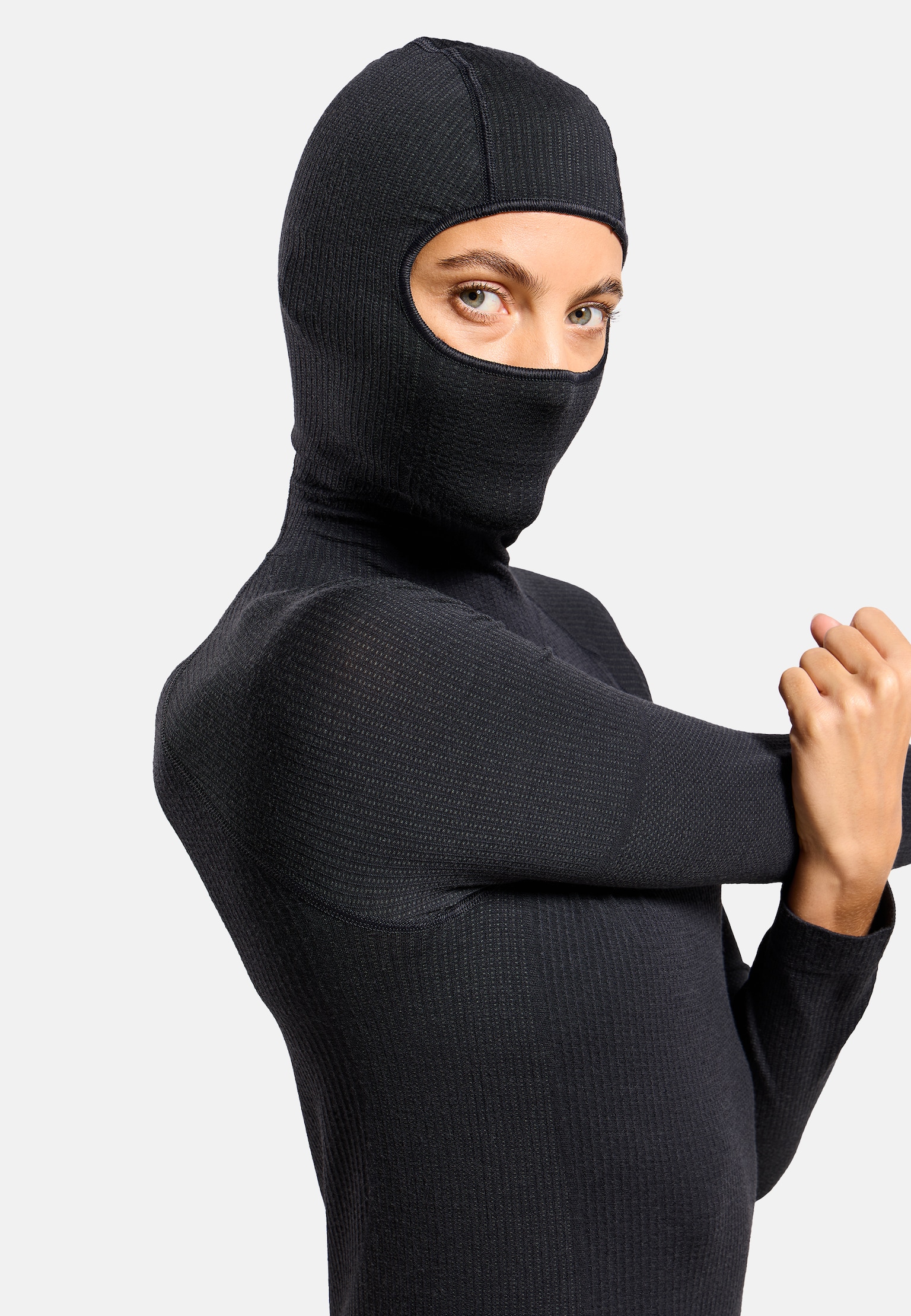 The Seamless Performance Wool base layer top with facemask