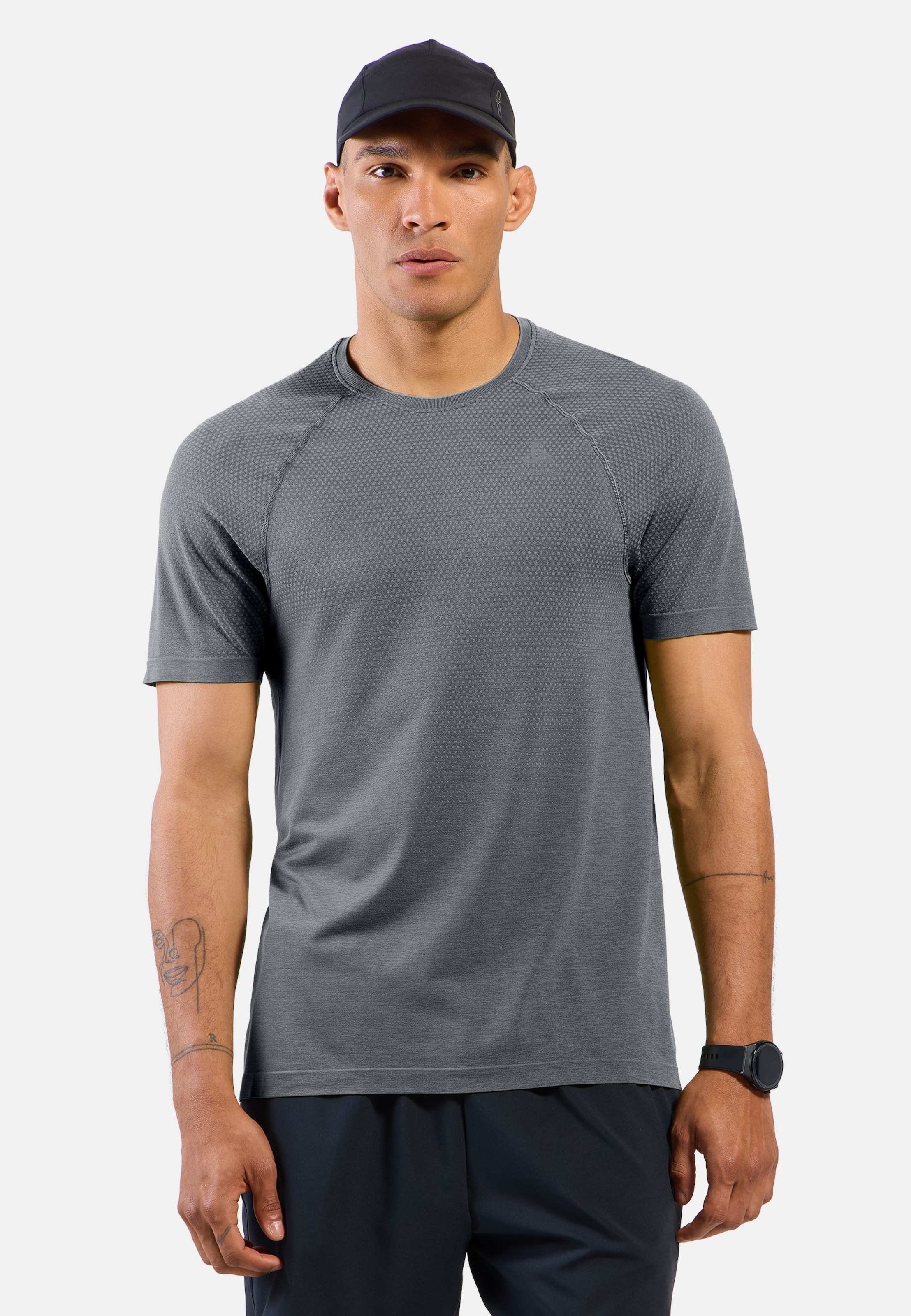 Odlo Essential Seamless Lauf-T-Shirt für Herren - Training, Running - grau, M