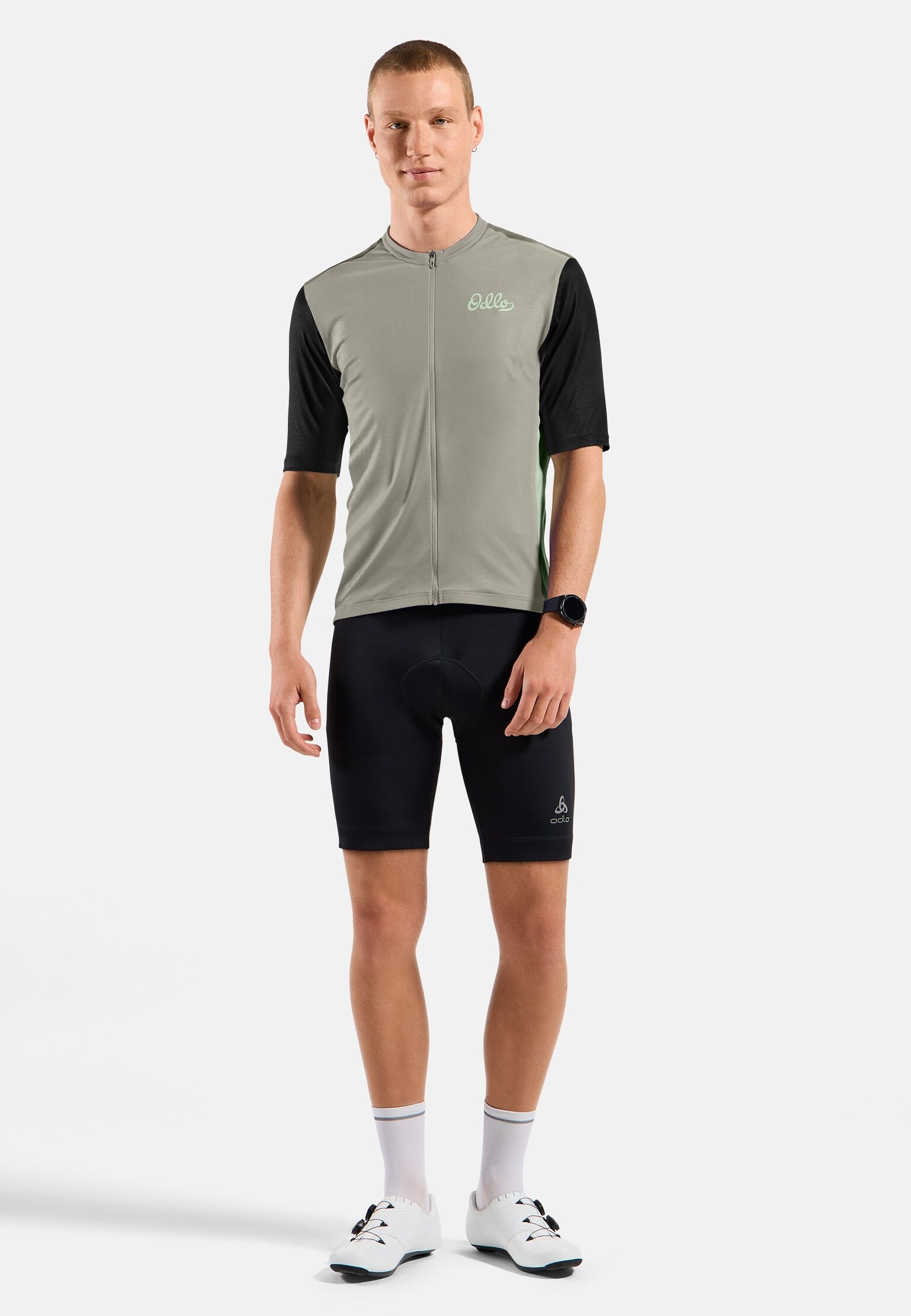 The Essentials heritage print full-zip cycling jersey