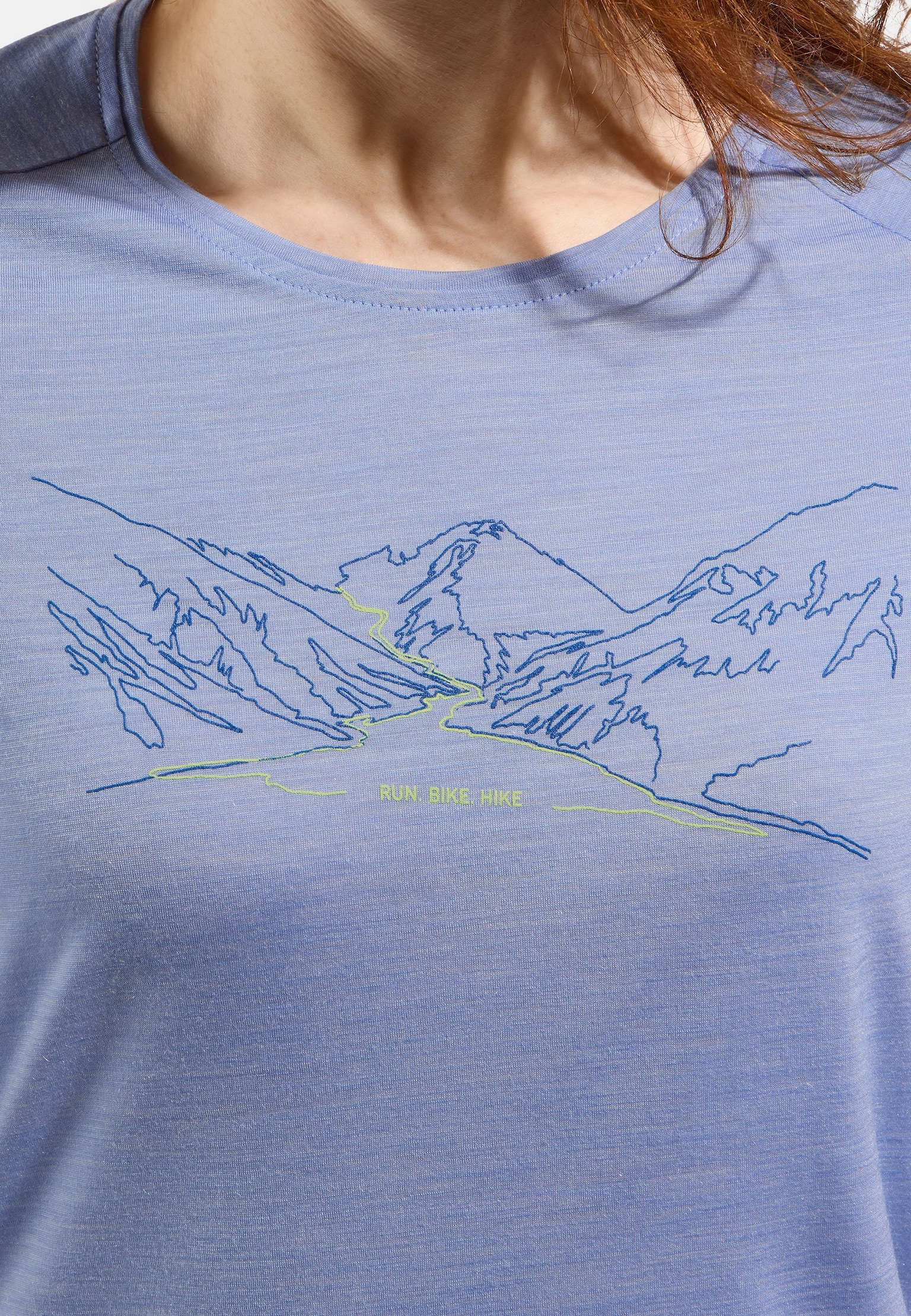 T-shirt à inscription Run Bike Hike Ascent Performance Wool 130