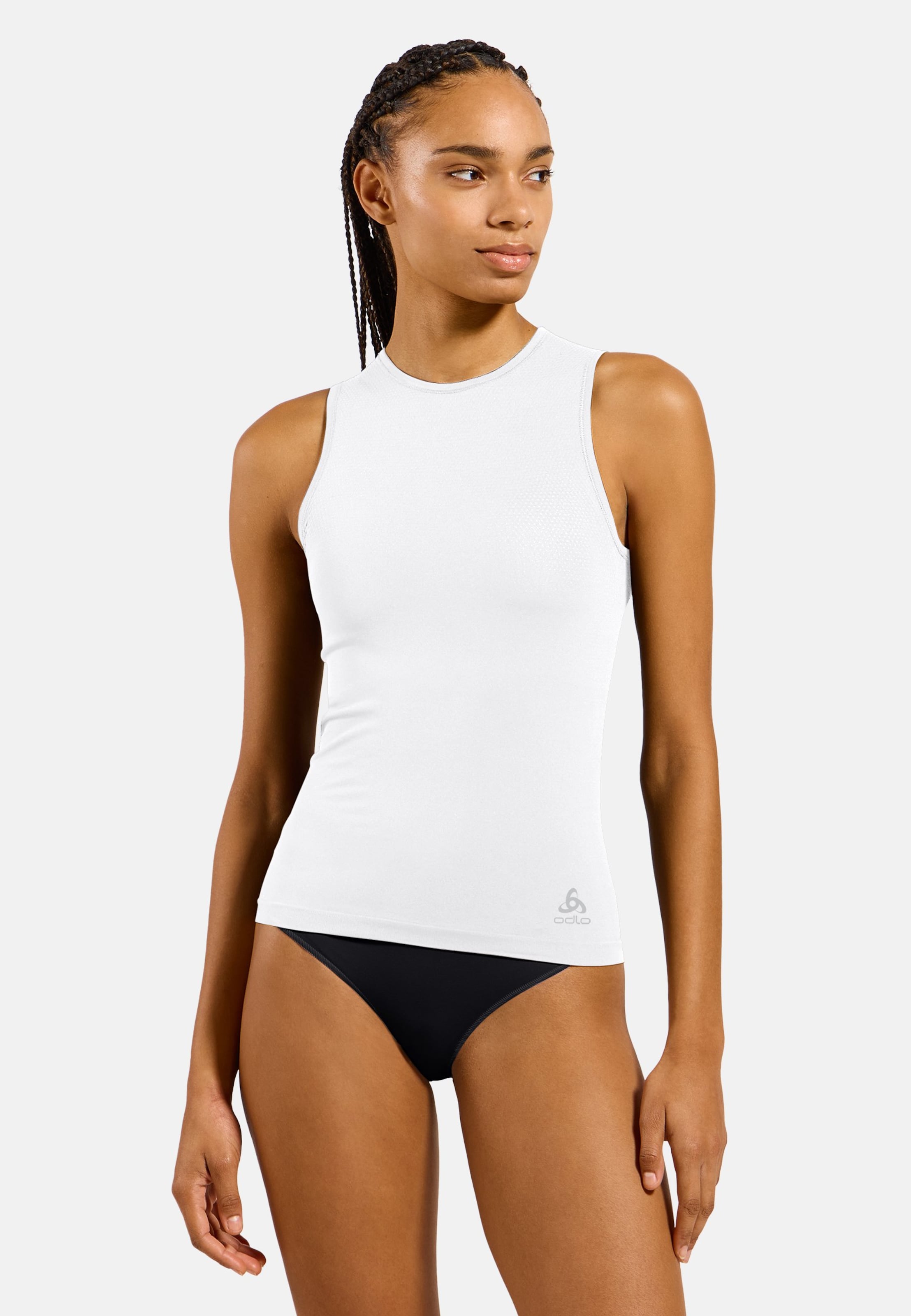 Odlo Ärmelloser Performance X‑Light Base Layer mit Rundhalsausschnitt für Damen, L, weiss