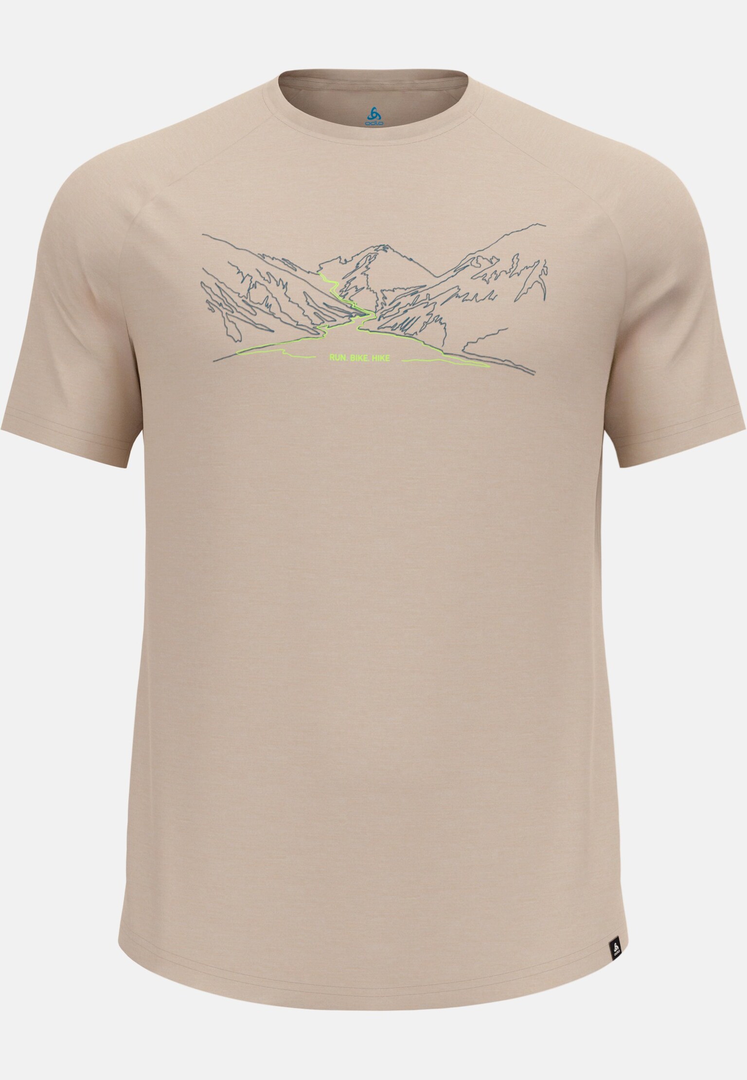 Ascent Performance Wool 130 T-Shirt mit Run-Bike-Hike-Motiv