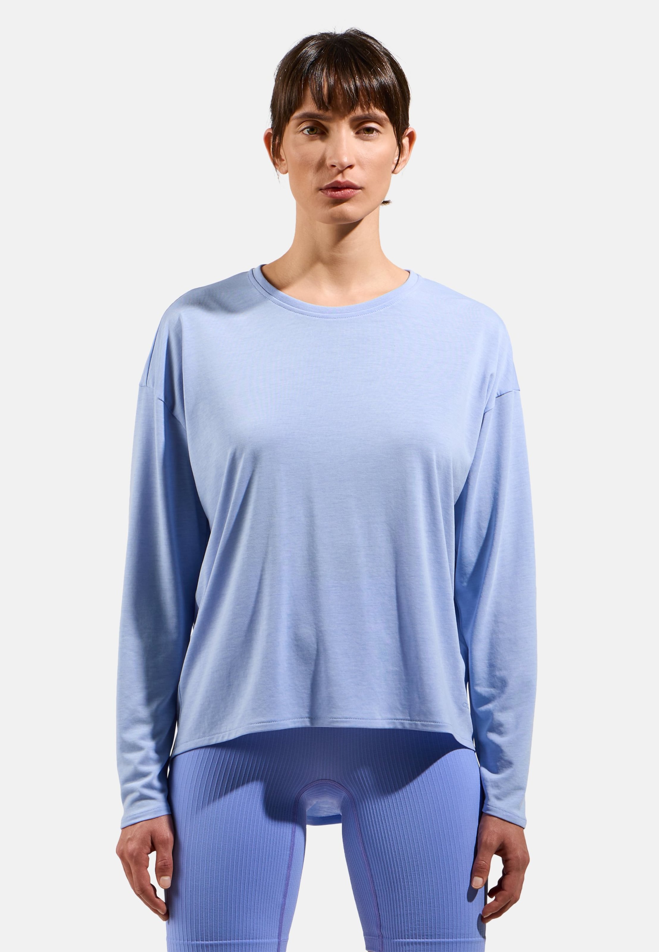 Odlo Active 365 Langarmshirt mit Naturfasern für Damen, S, blau