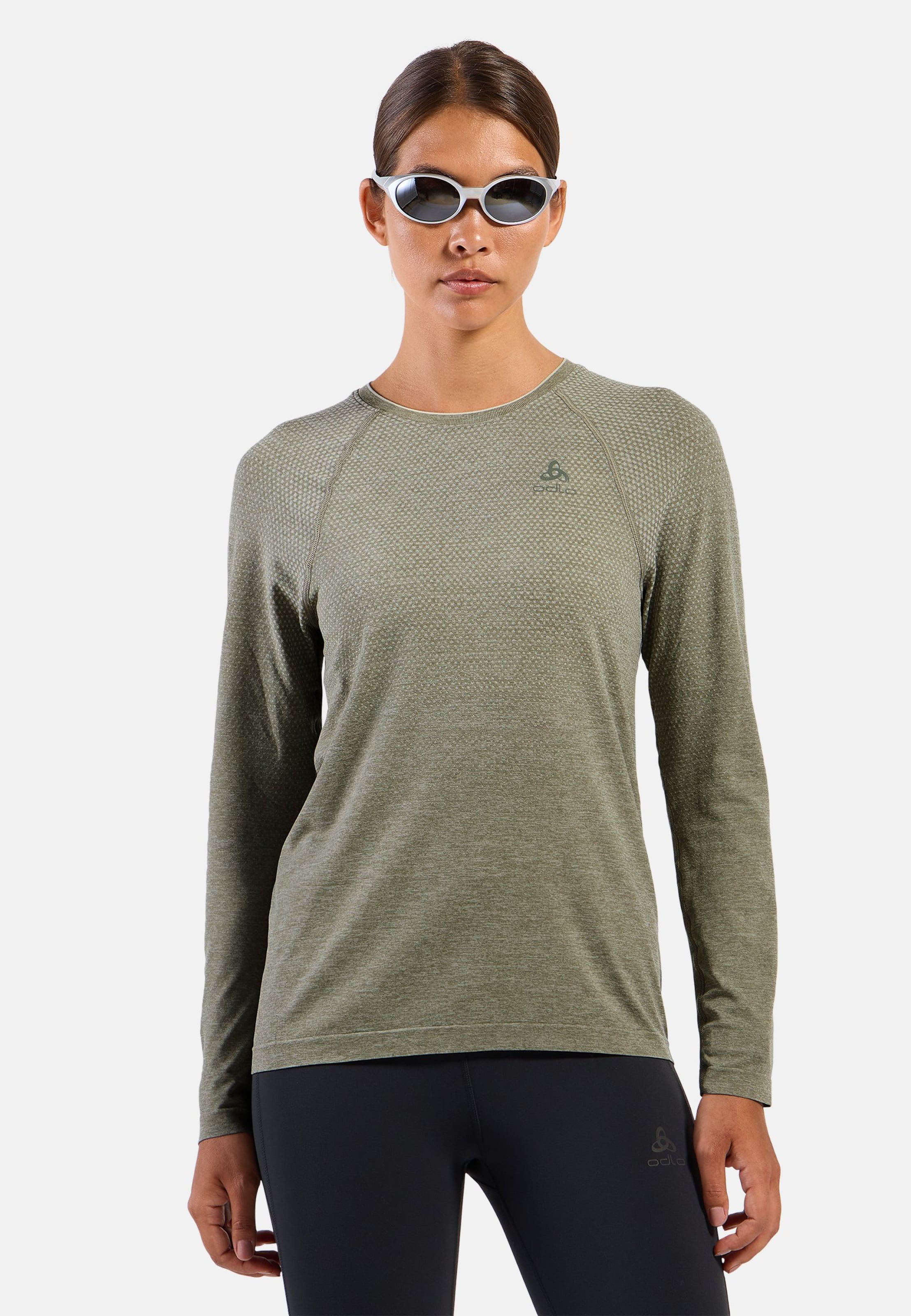 Odlo Essential Seamless Langarm-Laufshirt für Damen - Training, Running - grün, S