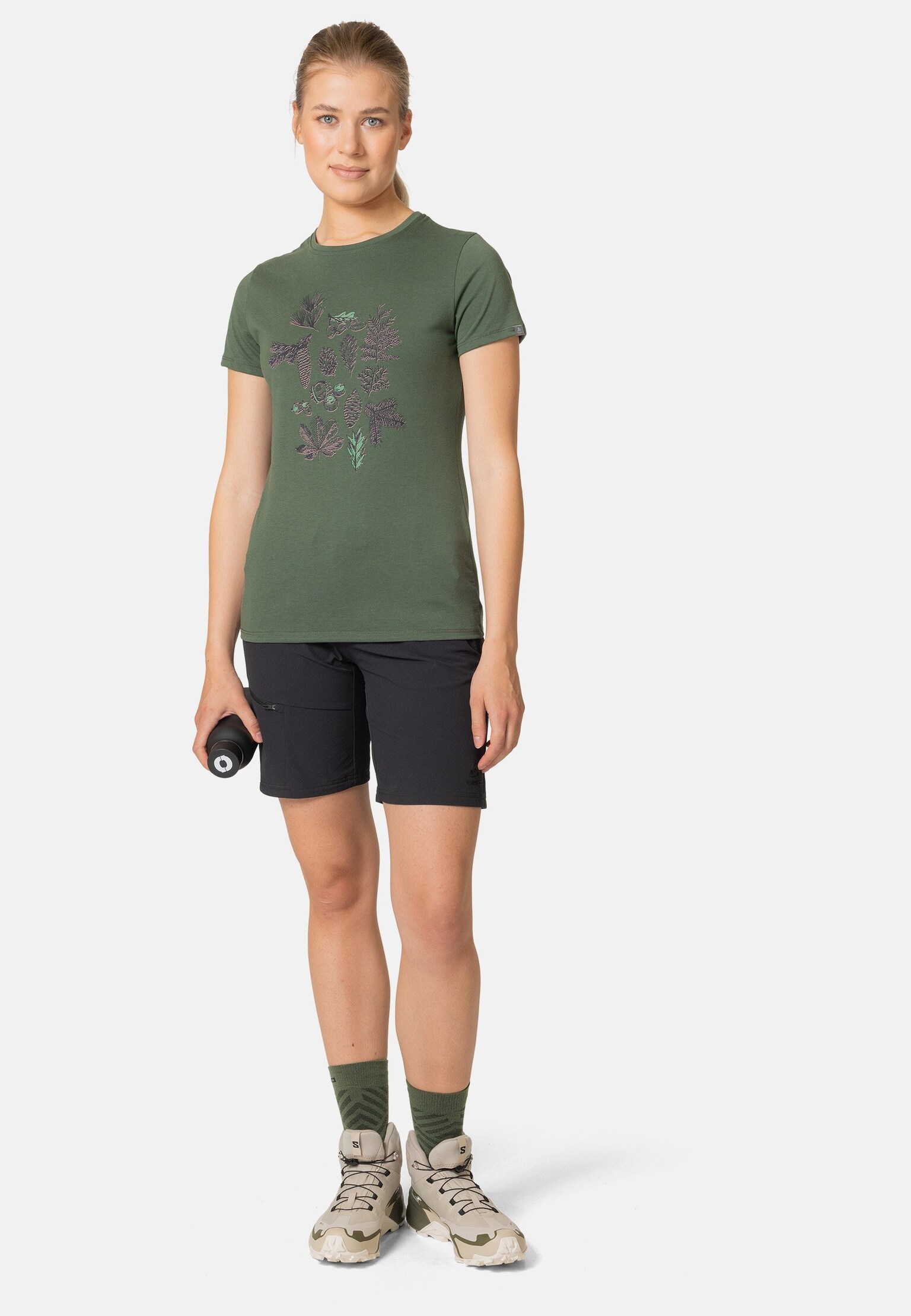 T-shirt à imprimé forestier Kumano