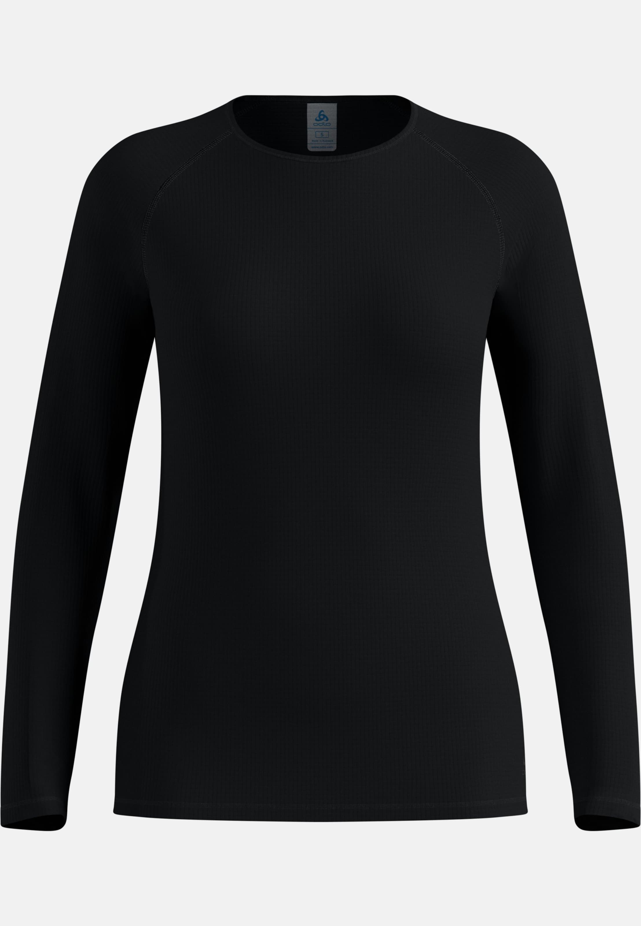 Odlo Langärmeliger Active Light Base Layer mit Rundhalsausschnitt für Damen, L, schwarz