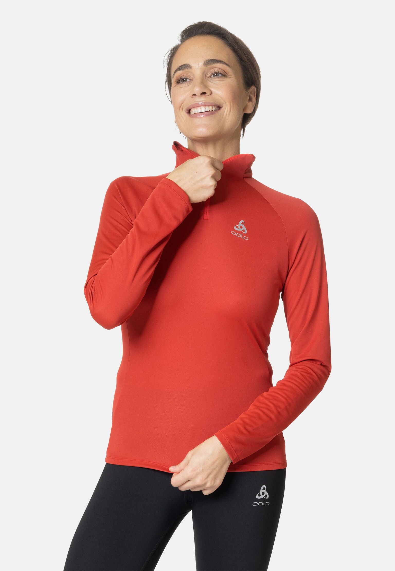 Essentials-hardlooptussenlaag met halve rits voor dames