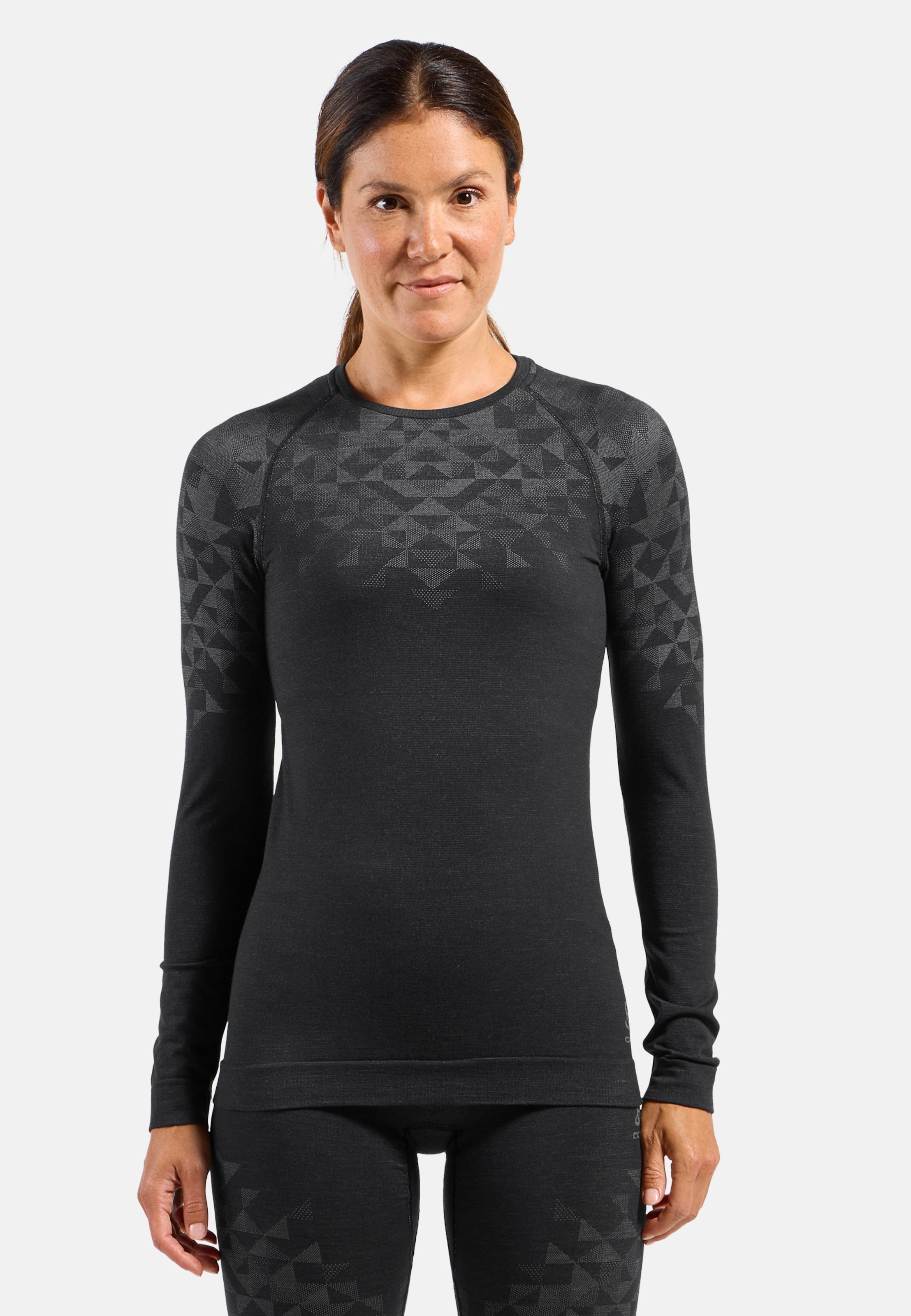 Odlo Kinship Performance Wool 200 Base Layer Langarmshirt für Damen, XL, schwarz