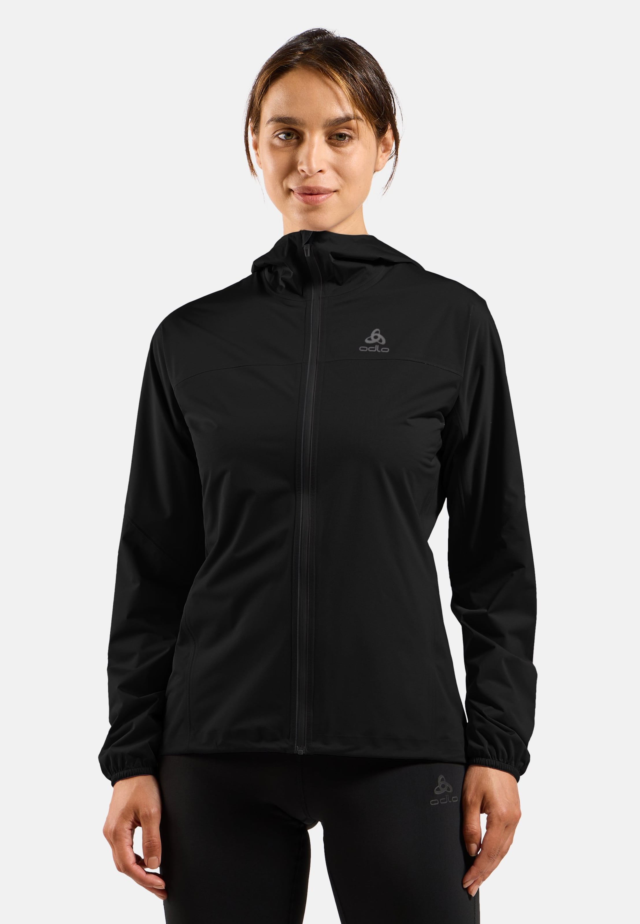 Odlo Wasserdichte X-Alp Performance Knit Laufjacke für Damen, L, schwarz