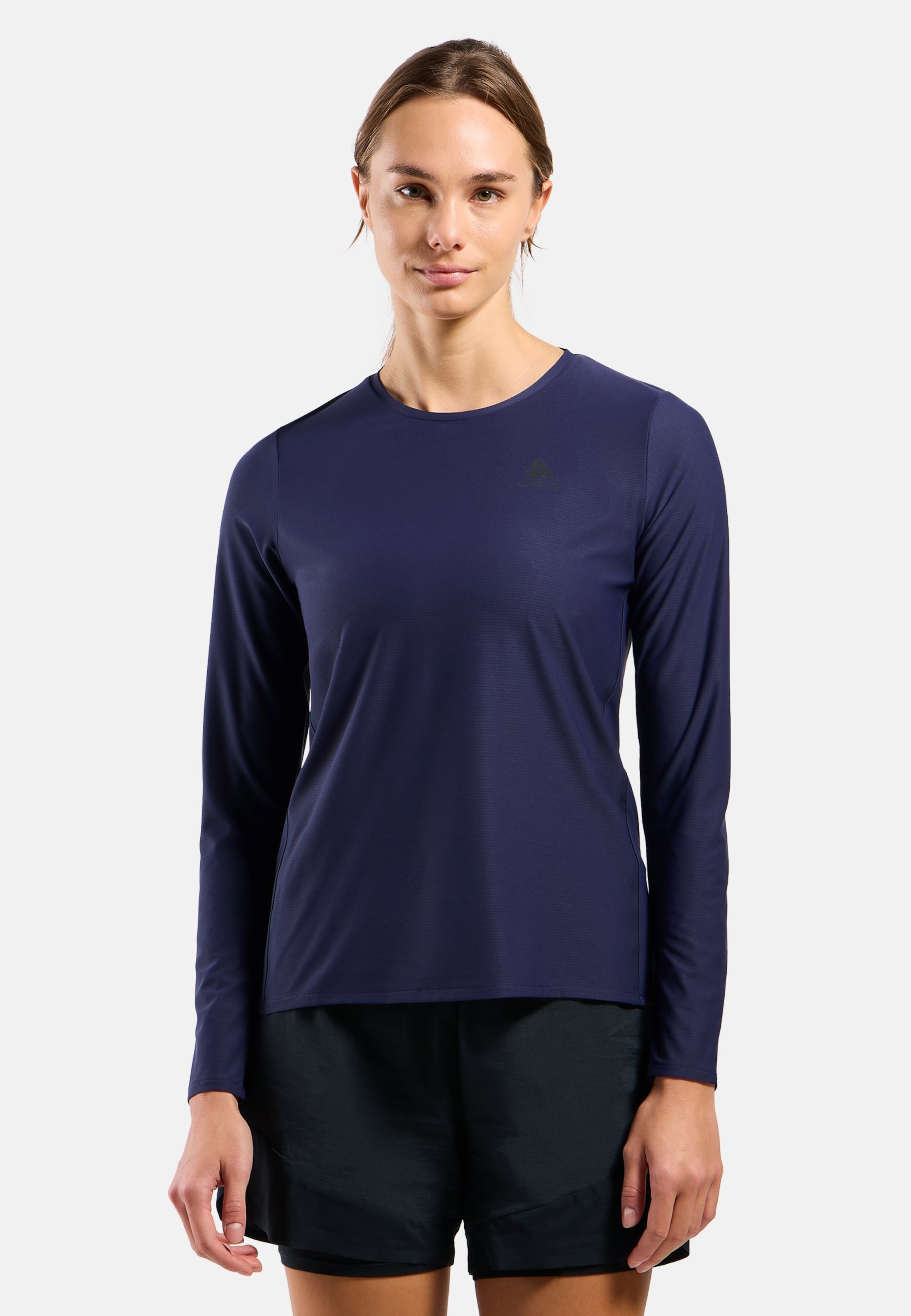 Odlo Zeroweight Chill-Tec Langarm-Laufshirt 2.0 für Damen, S, marineblau