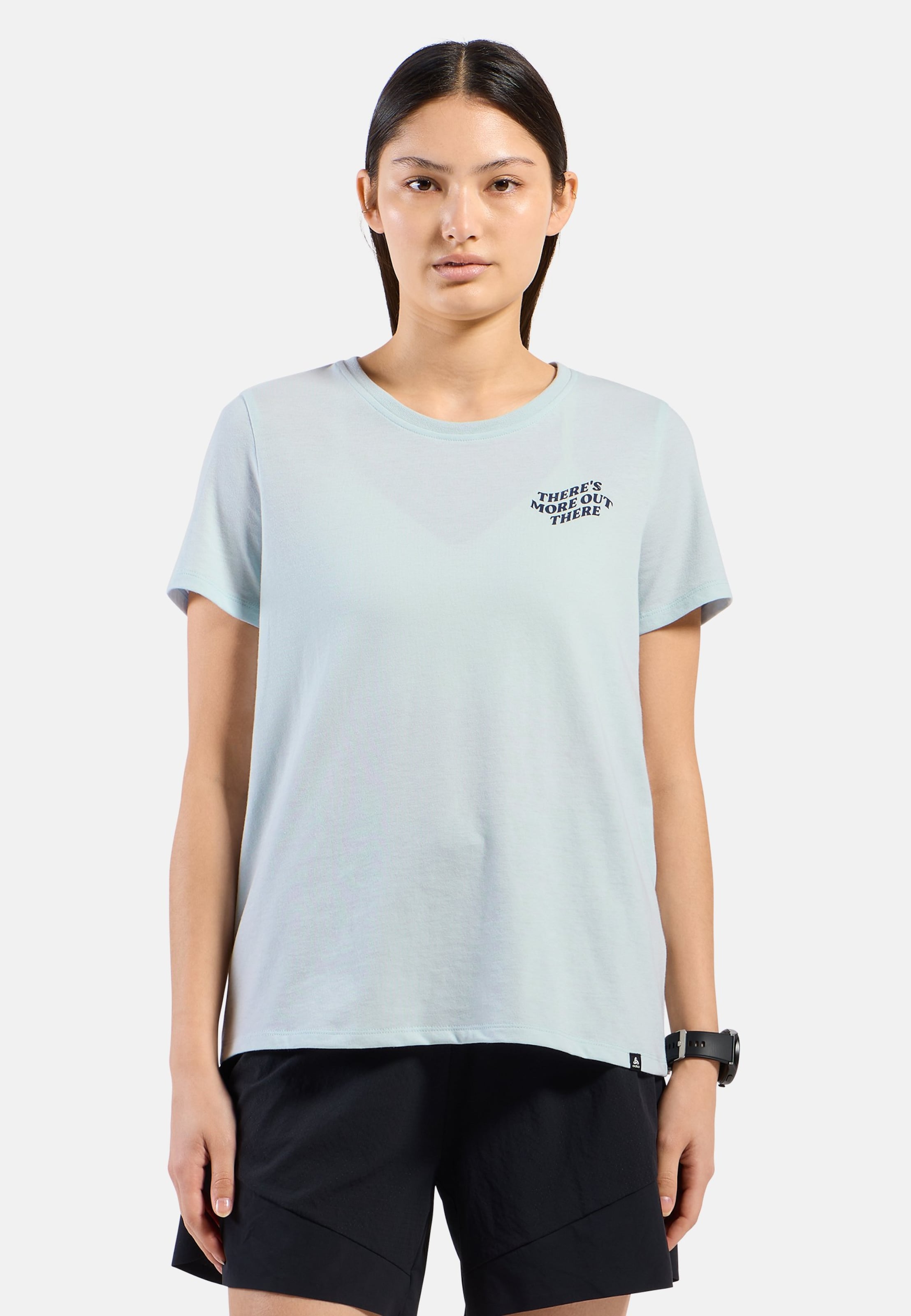 Odlo Cotton Blend There's More Out There T-Shirt für Damen - Wandern, Casual Comfort - blau, M