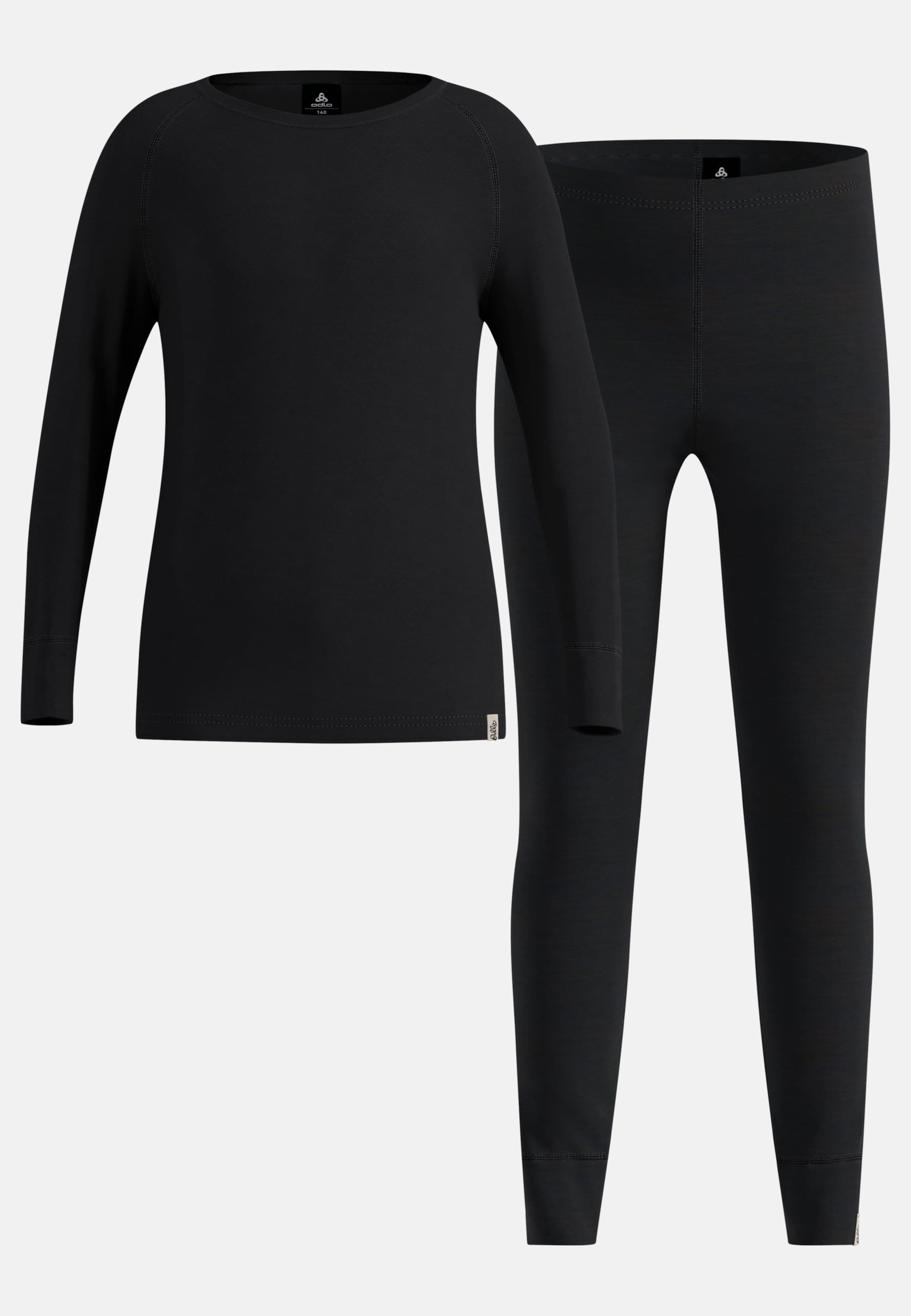 Odlo Merino 200 Base Layer Set für Kinder - Wandern, Ski & Snow - schwarz, 152