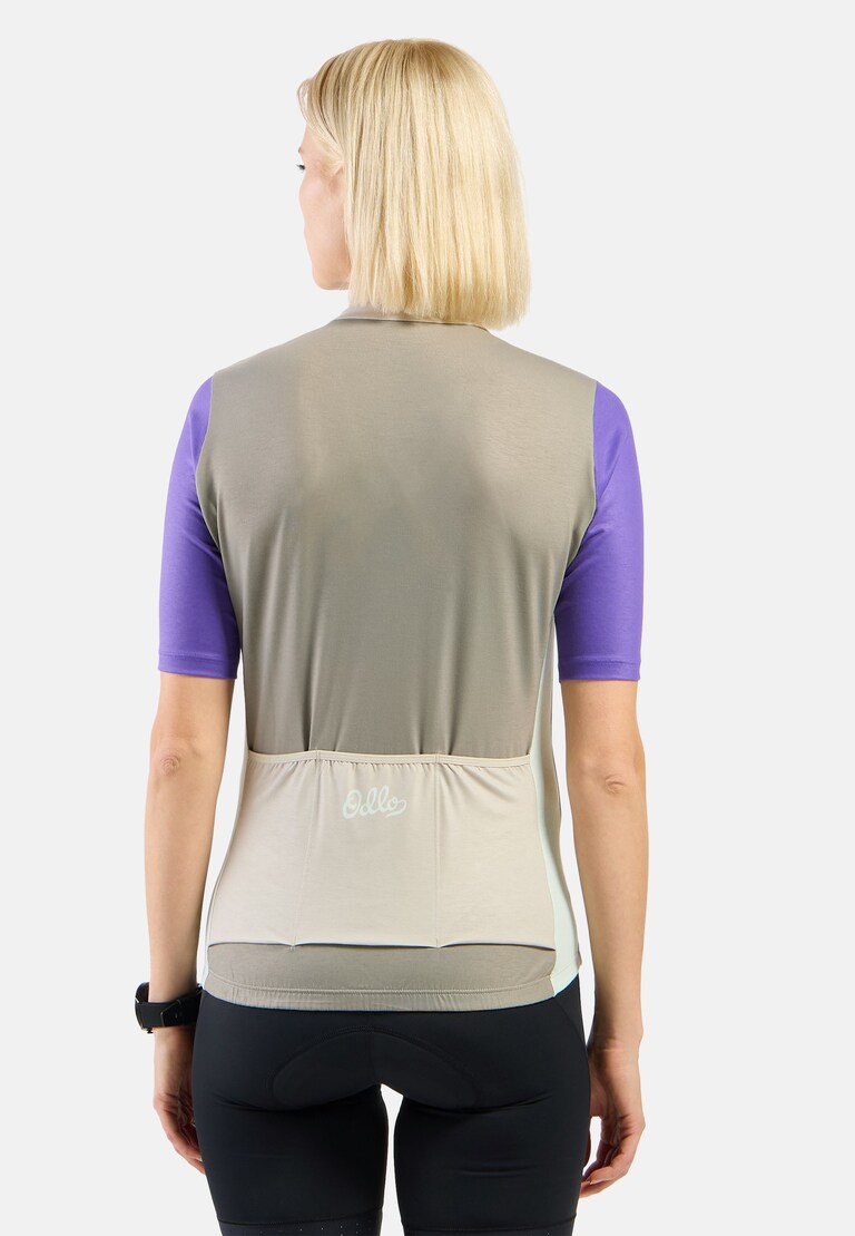 The Essentials heritage print full-zip cycling jersey