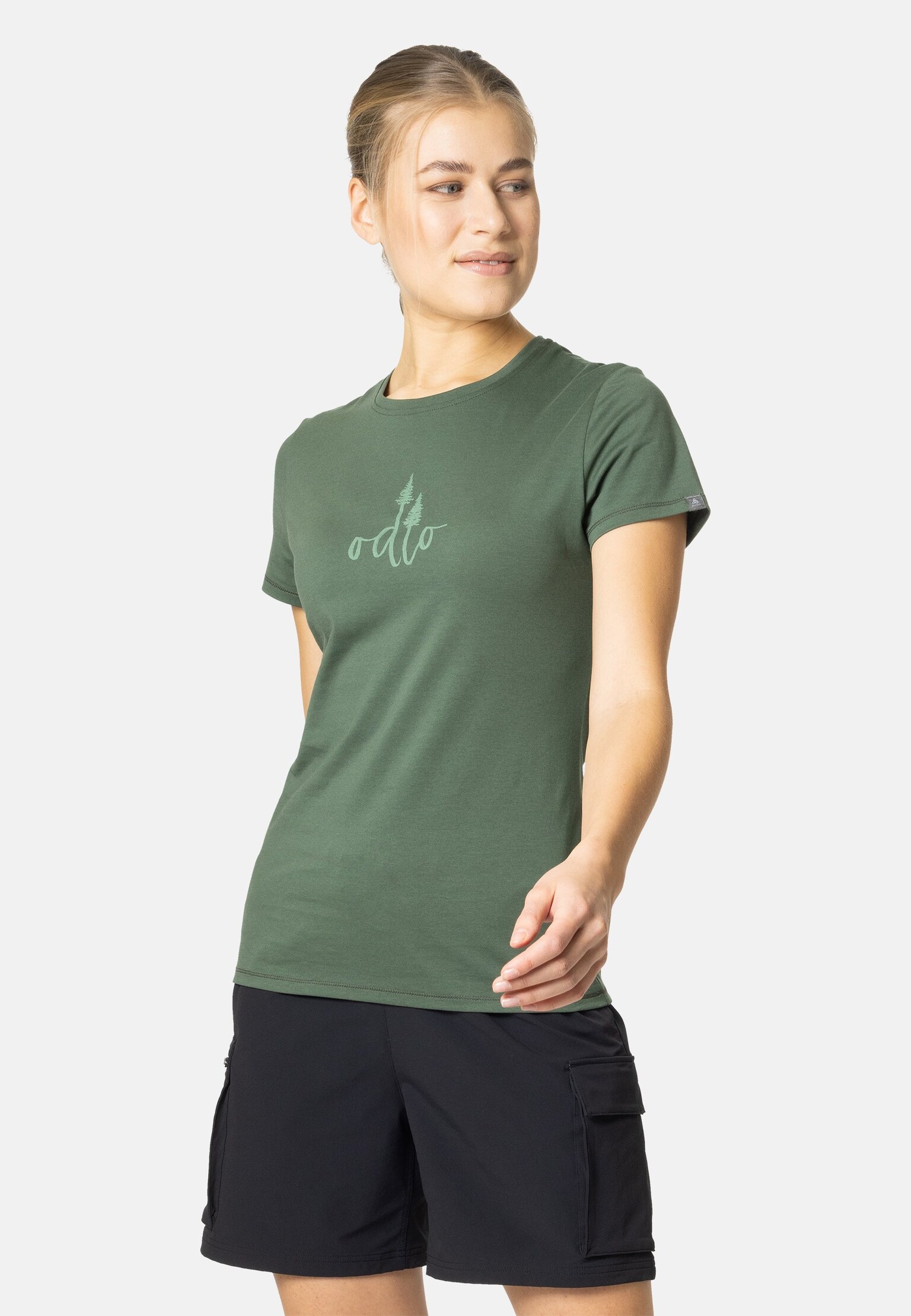 T-shirt à imprimé sapins Kumano