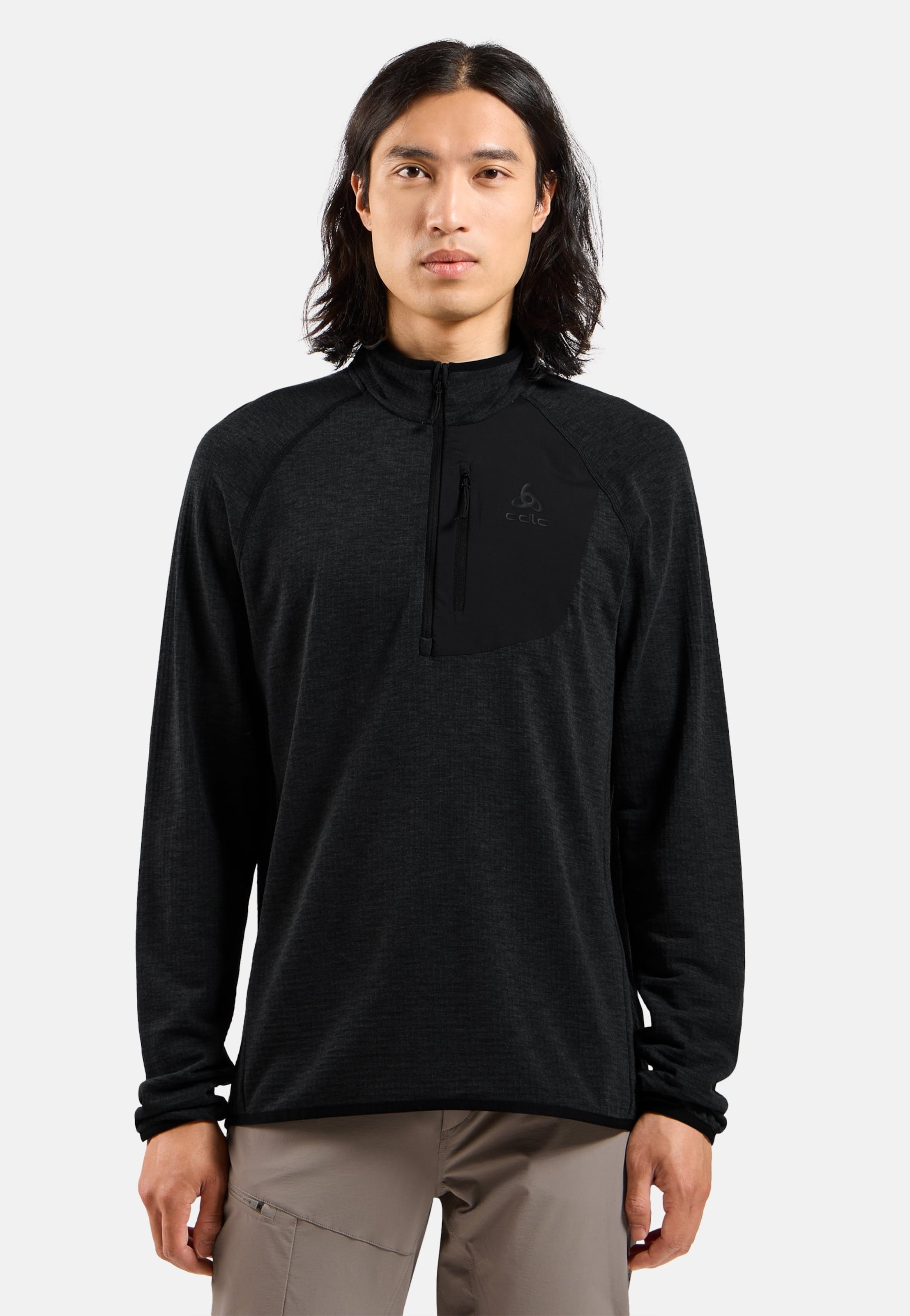 Odlo Ascent Mid Layer mit Halbreissverschluss für Herren, XL, schwarz