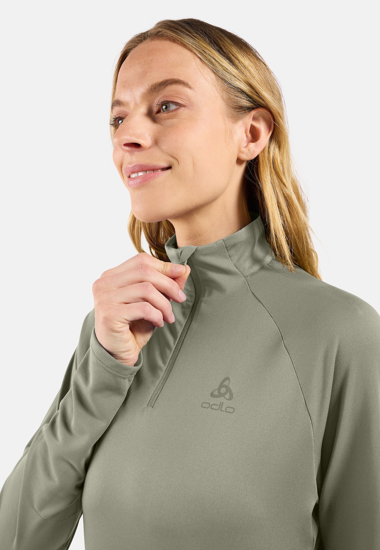 Felpa da running Essential Ceramiwarm a mezza zip