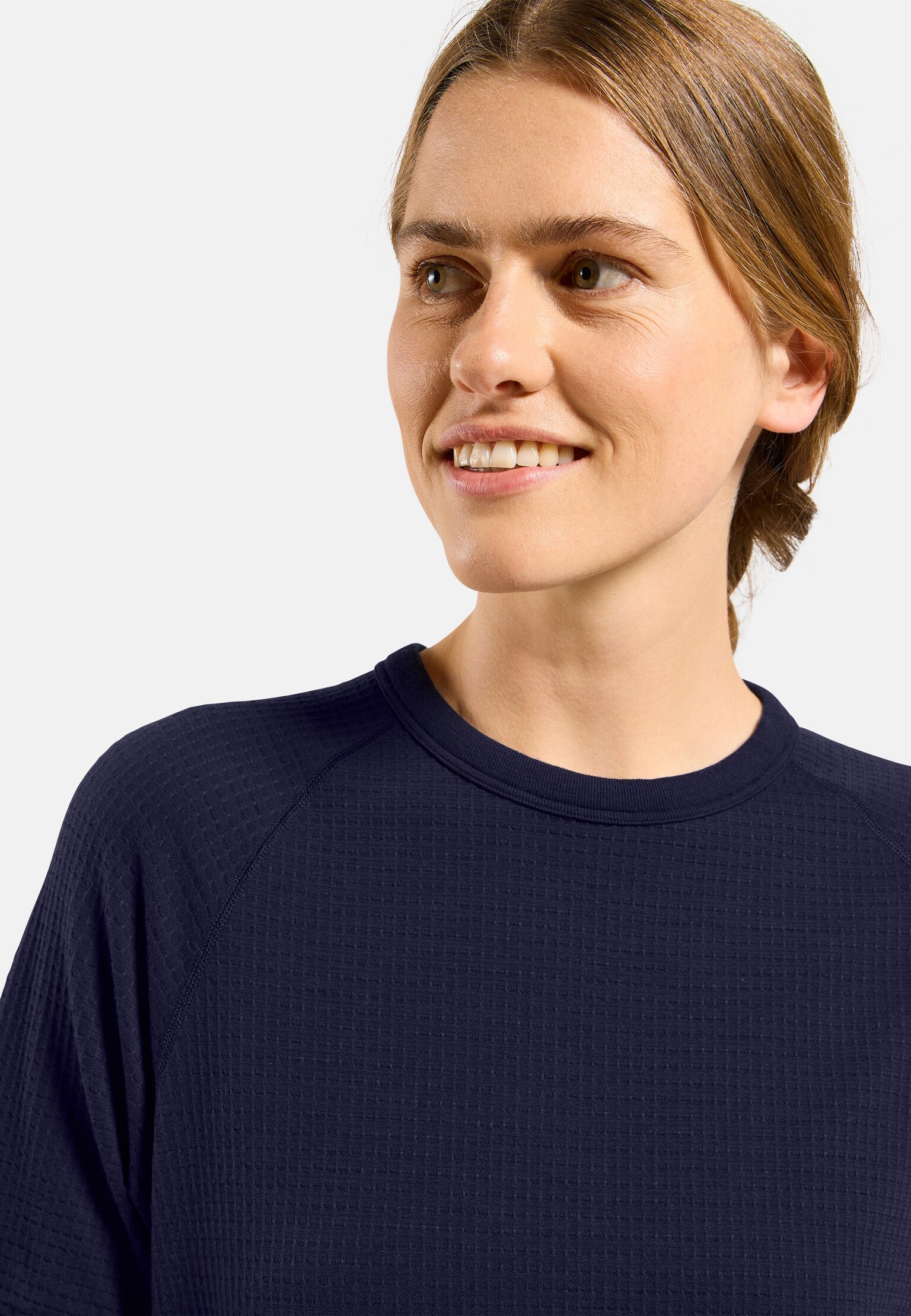 Ascent Crop-T-Shirt aus Merinomix mit Waffelstruktur