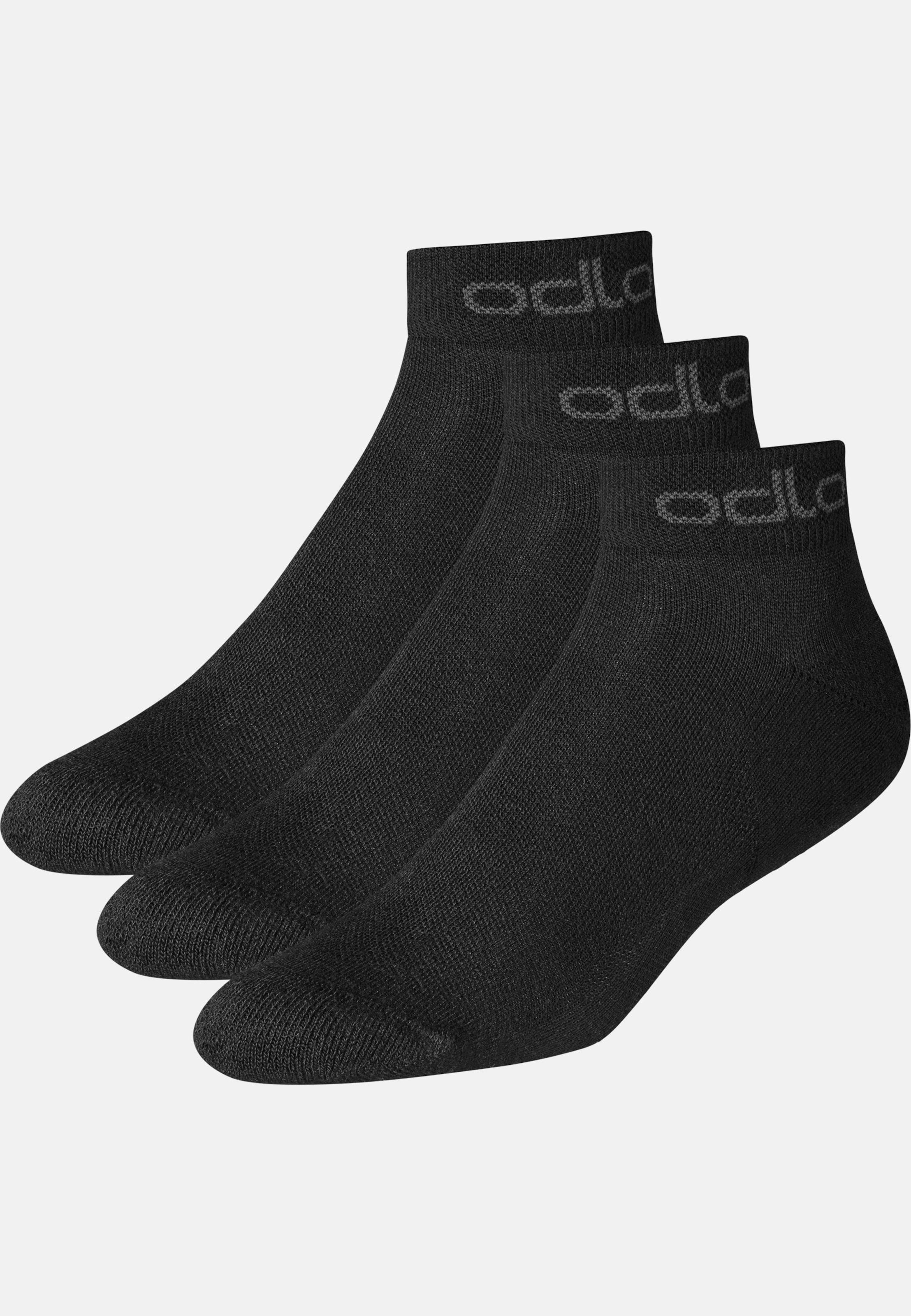 Odlo Active Sneaker-Socken – Dreierpack, 36-38, schwarz