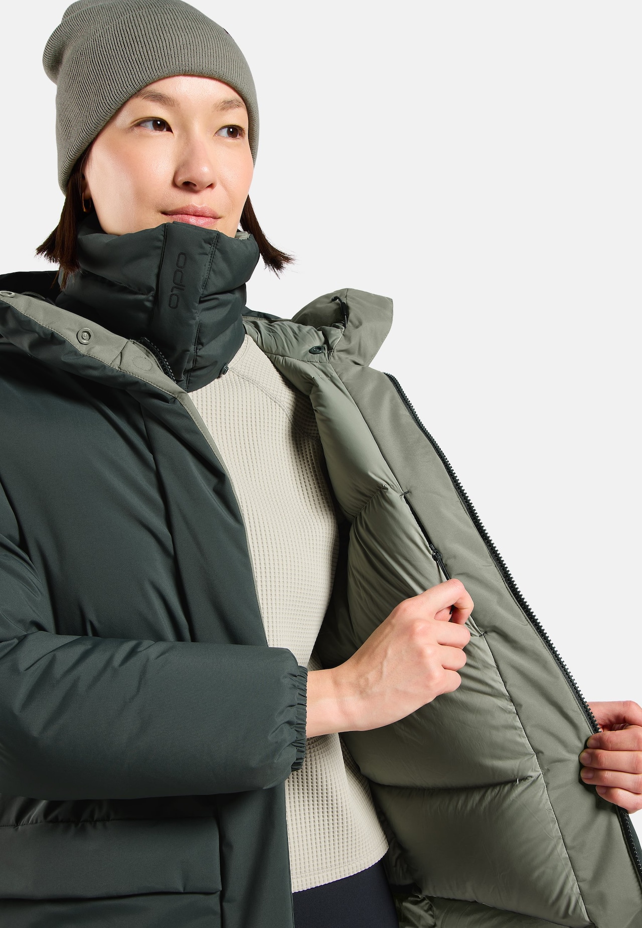 Oversized Gewatteerd Donsjack met Capuchon