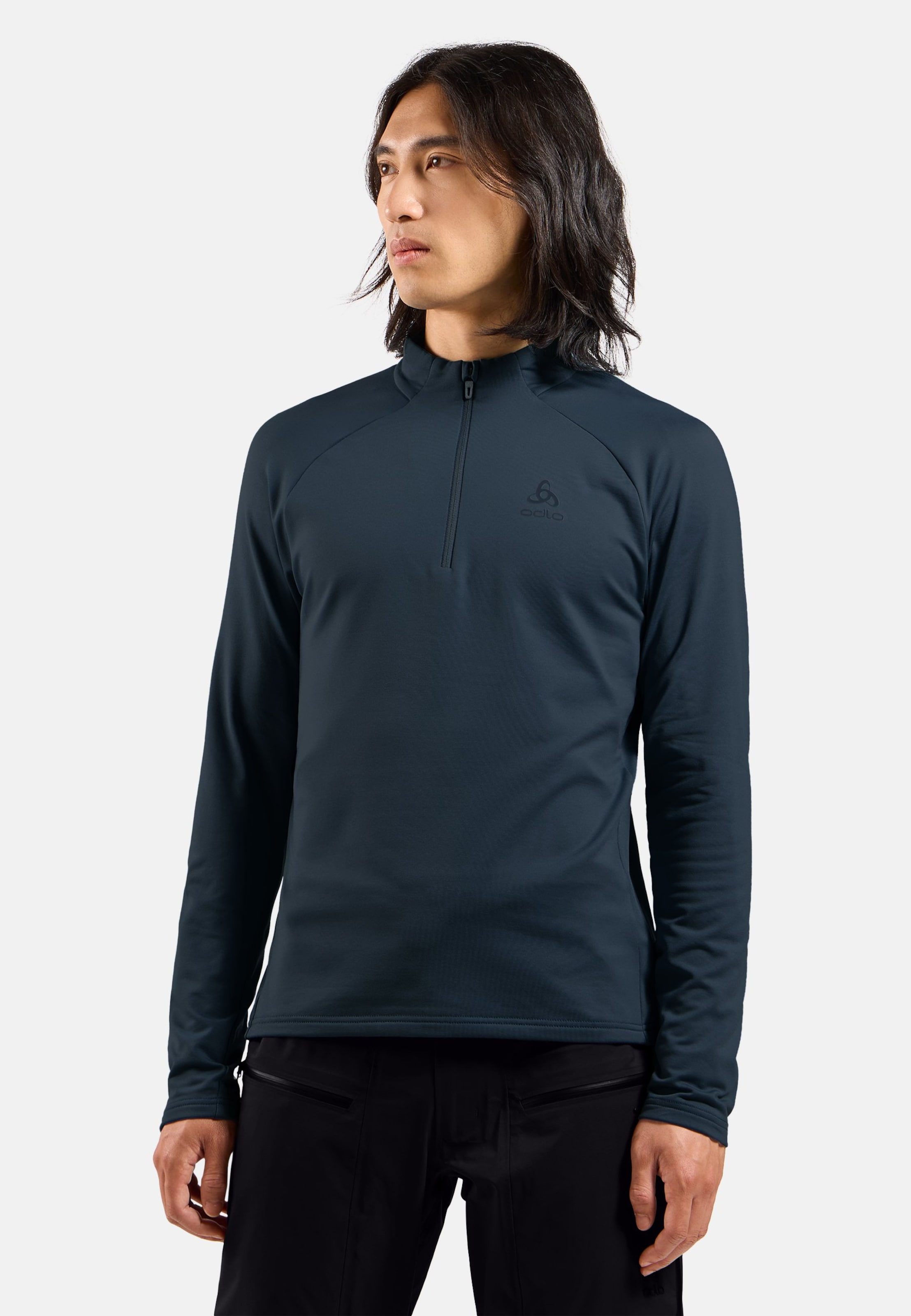 Odlo Essentials Light Mid Layer mit Halbreissverschluss für Herren, S, blau